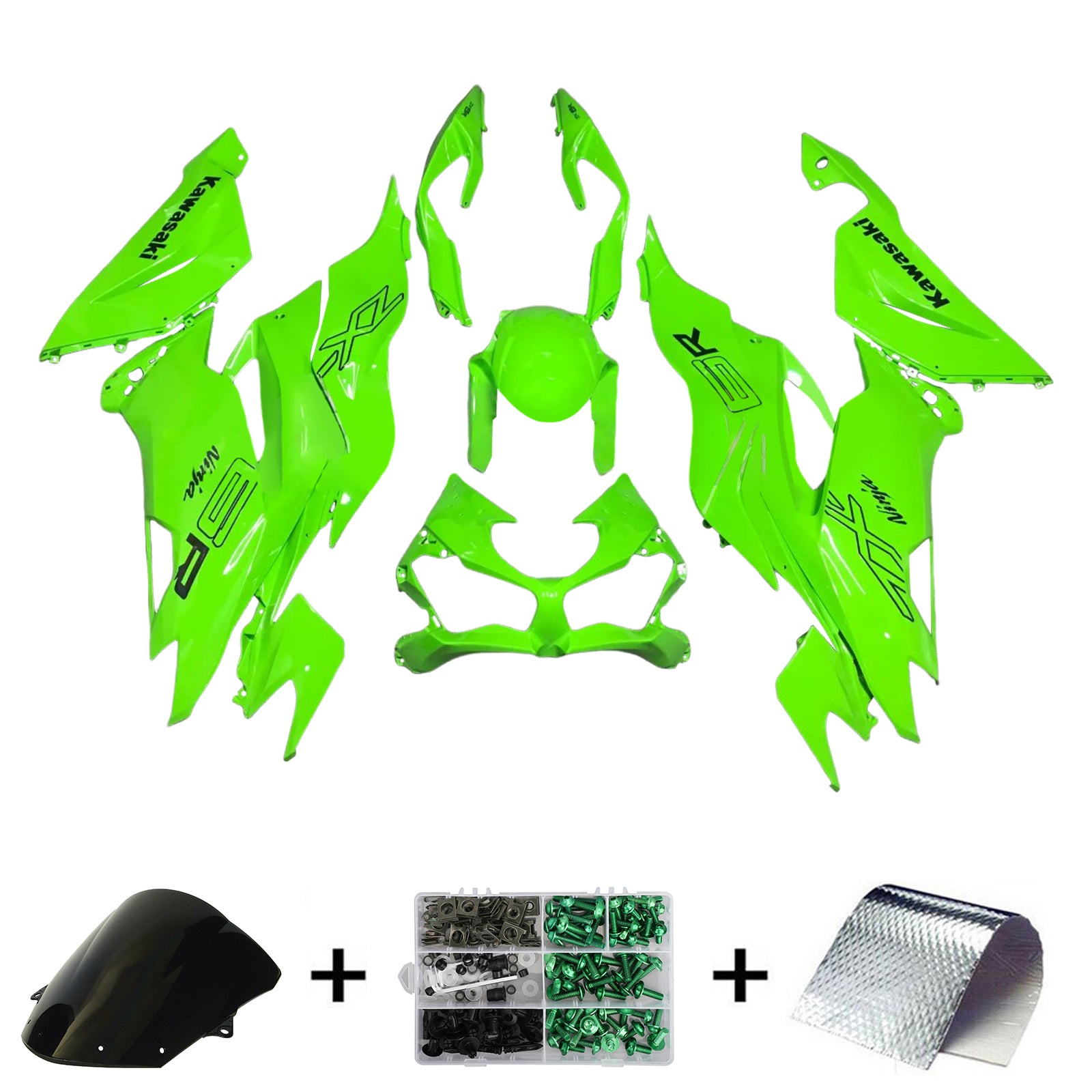 Kit de carénage d'injection Kawasaki ZX6R 2019-2023, carrosserie en plastique ABS