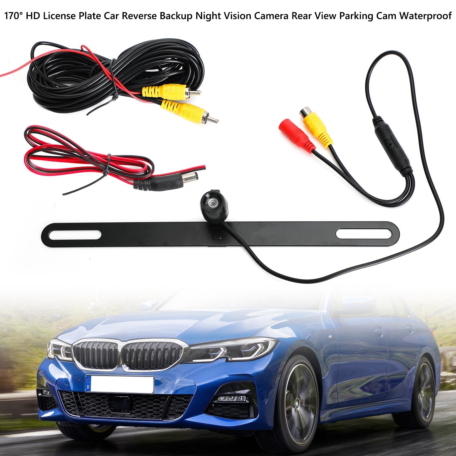 170o HD Car Reverse Backup Night Vision Camera Rear View Parking Cam Waterproof Generic