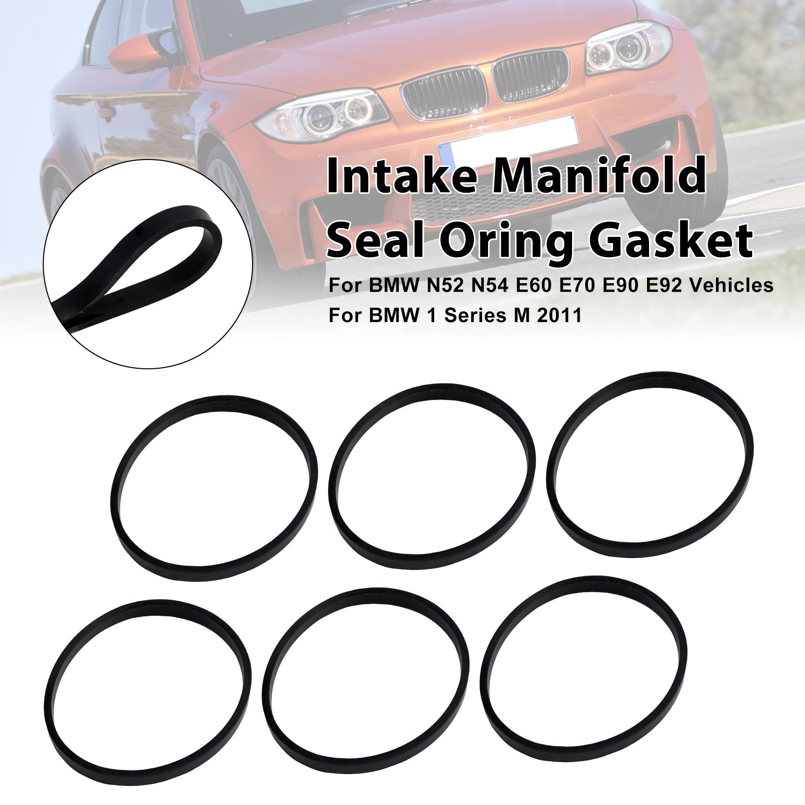 6PCS Intake Manifold Gasket Set 037-6192 Fit BMW E70 E90 E92 X4 X5 X6 3er 5er