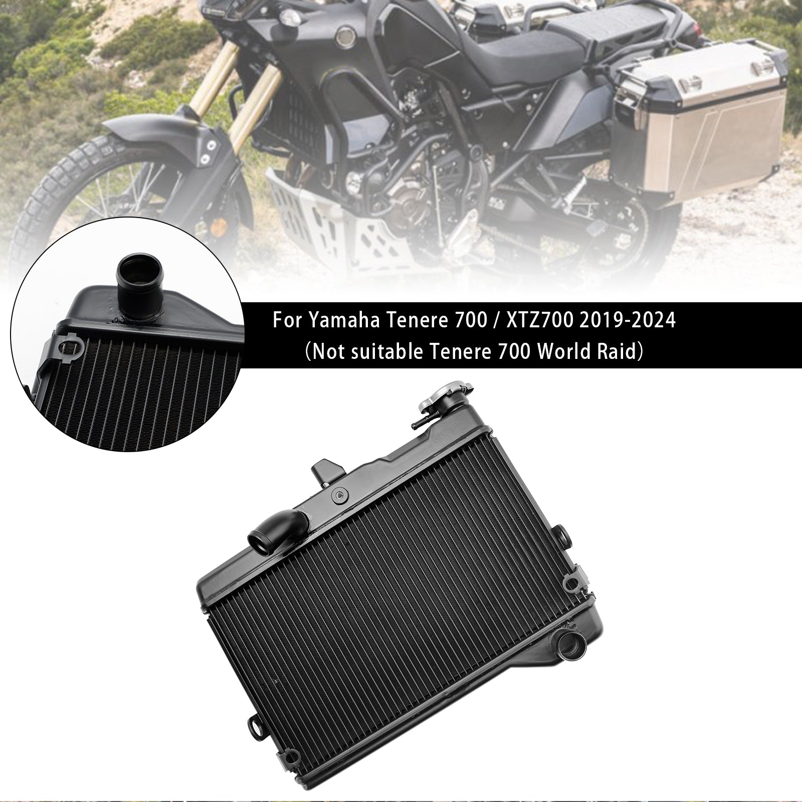 Radiator Cooling Engine Cooler For Yamaha Tenere 700 XTZ700 2019-2024