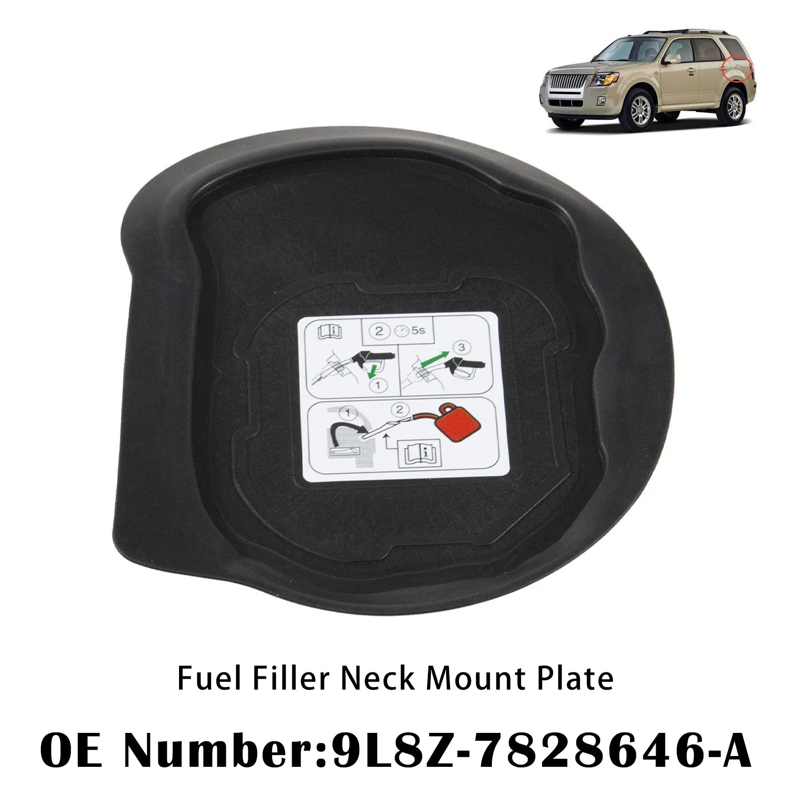 Fuel Filler Neck Mount Plate 9L8Z-7828646-A For Ford Escape 2008-2012