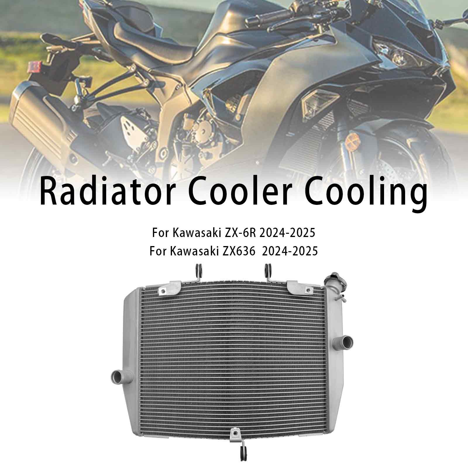 Radiator Cooling Engine Cooler For Kawasaki ZX-6R ZX636 2024-2025