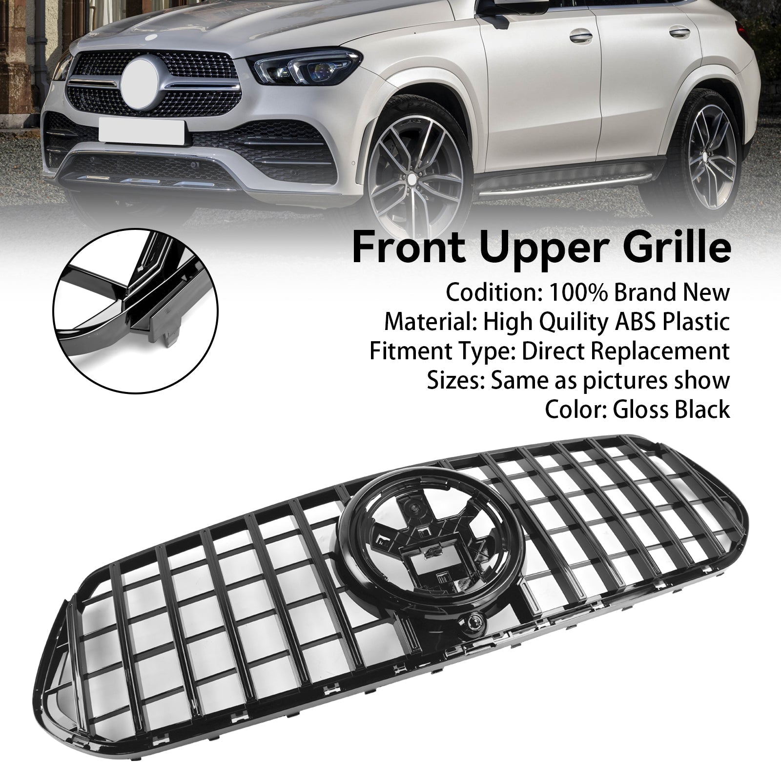 Calandre avant noire brillante Mercedes-Benz GLE SUV V167 pré-lifting 2019-2023