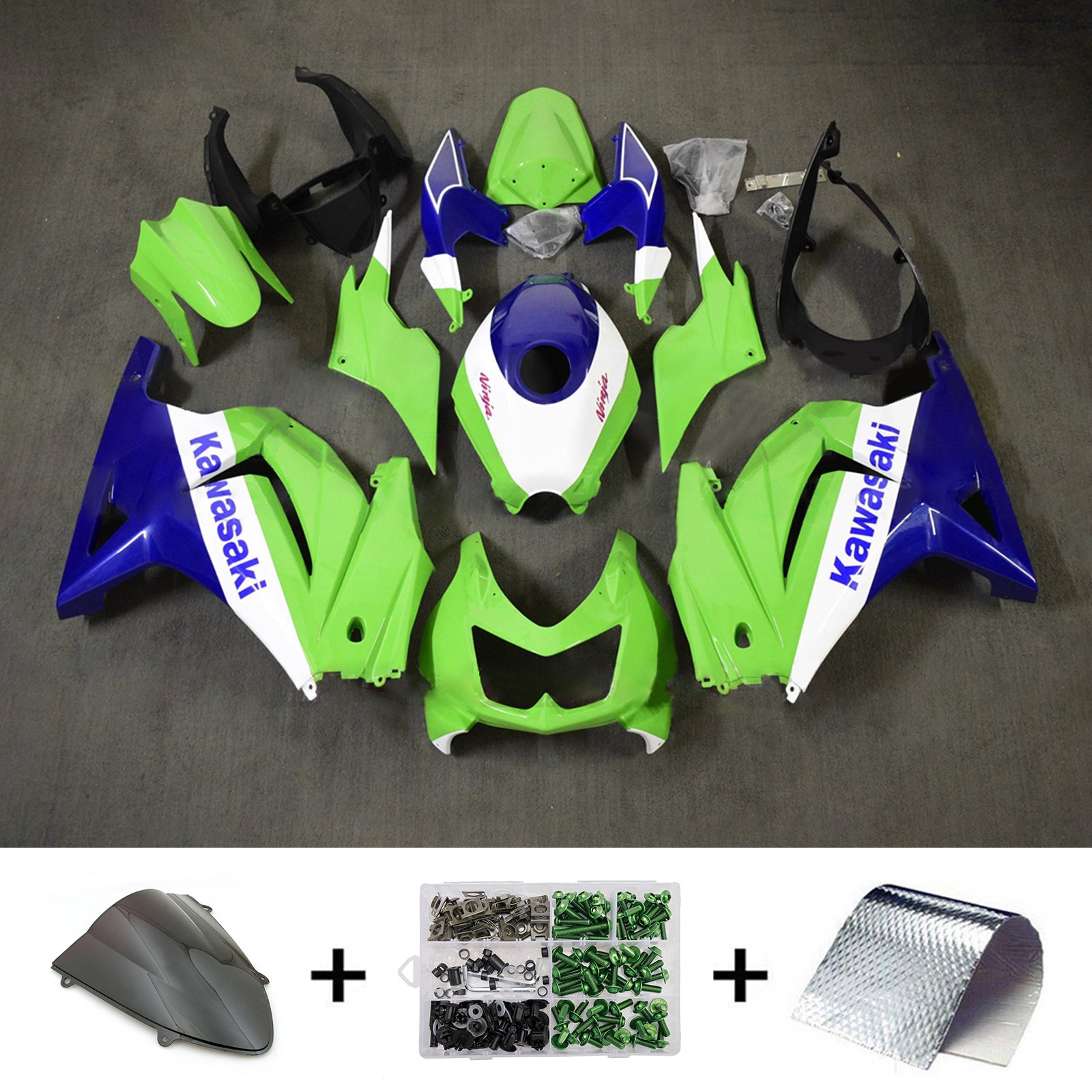 Injection Fairing Kit Bodywork Plastic ABS fit For Kawasaki EX250 Ninja250R 2008-2012