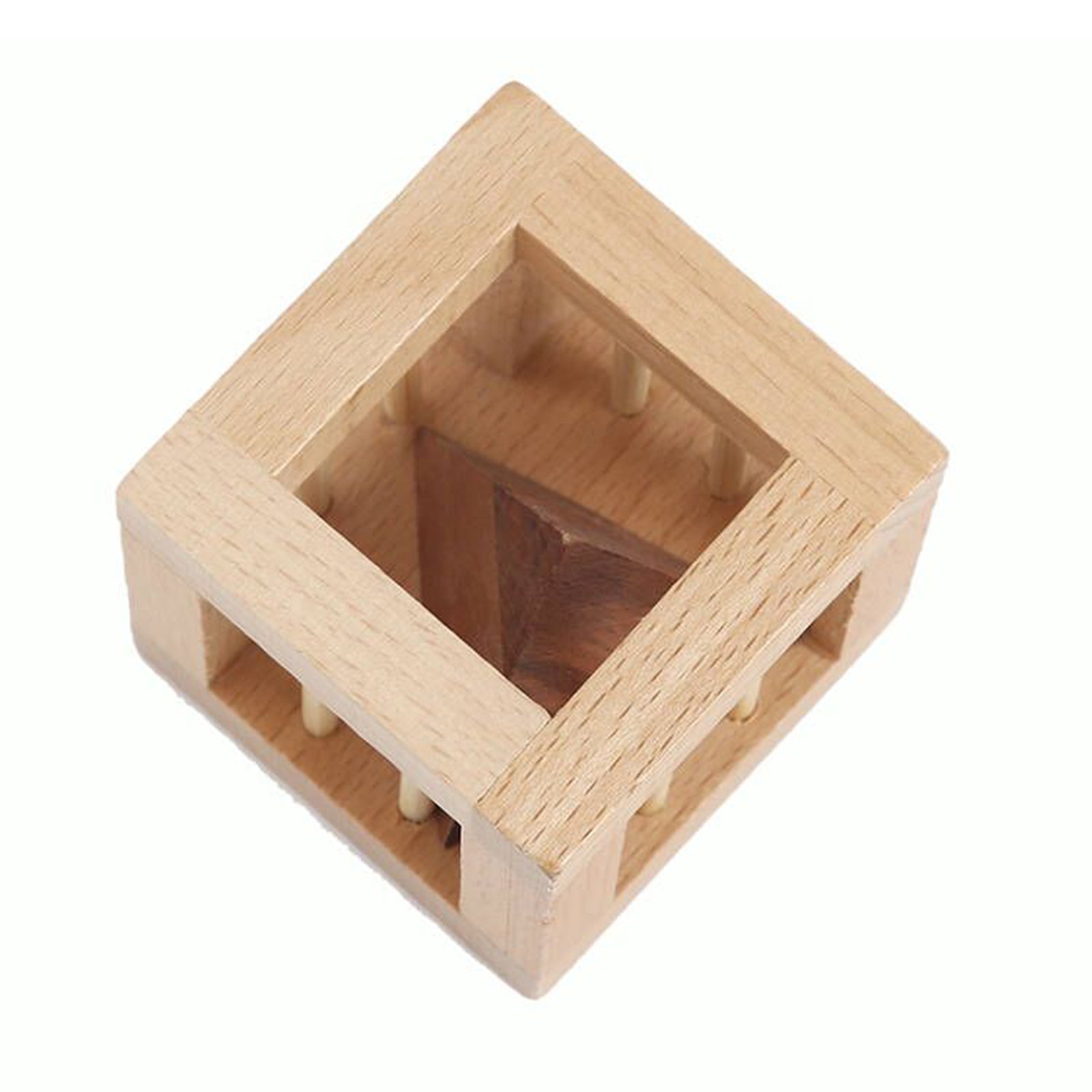 Geheime Piramide Houten Brain Teaser Intelligentiepuzzel IQ Cube Trick 3D Kid Toy