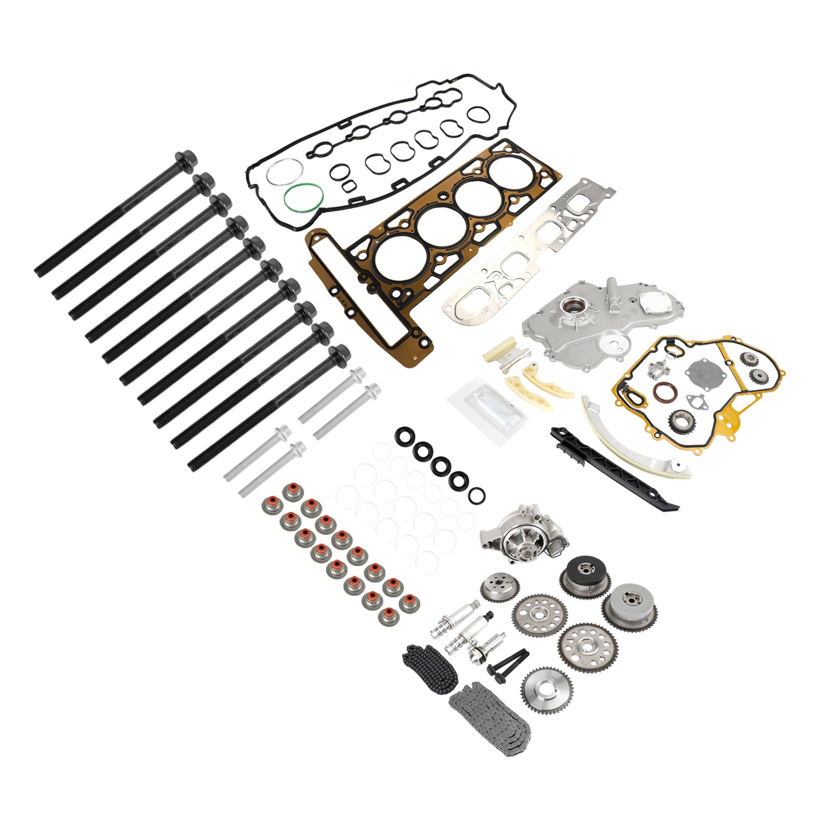 Timing Chain Kit Oil Pump Selenoid Actuator Gear Cover Kit for GM 2.0L 2.4L