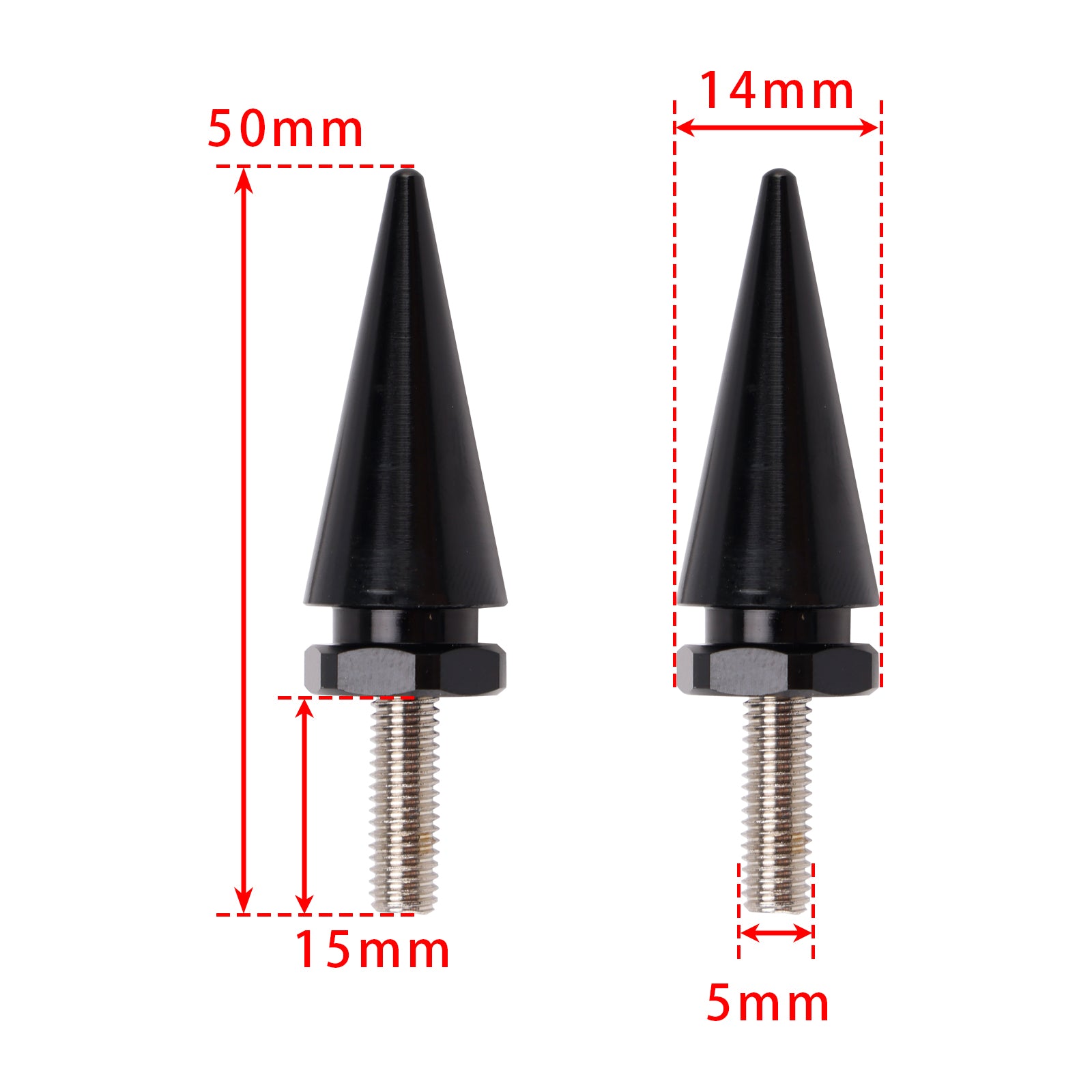 4X ZWARTE VOORRUIT KUIP MONTAGE SPIKE BOUTEN VOOR ROAD GLIDE FLTR 2015-2025