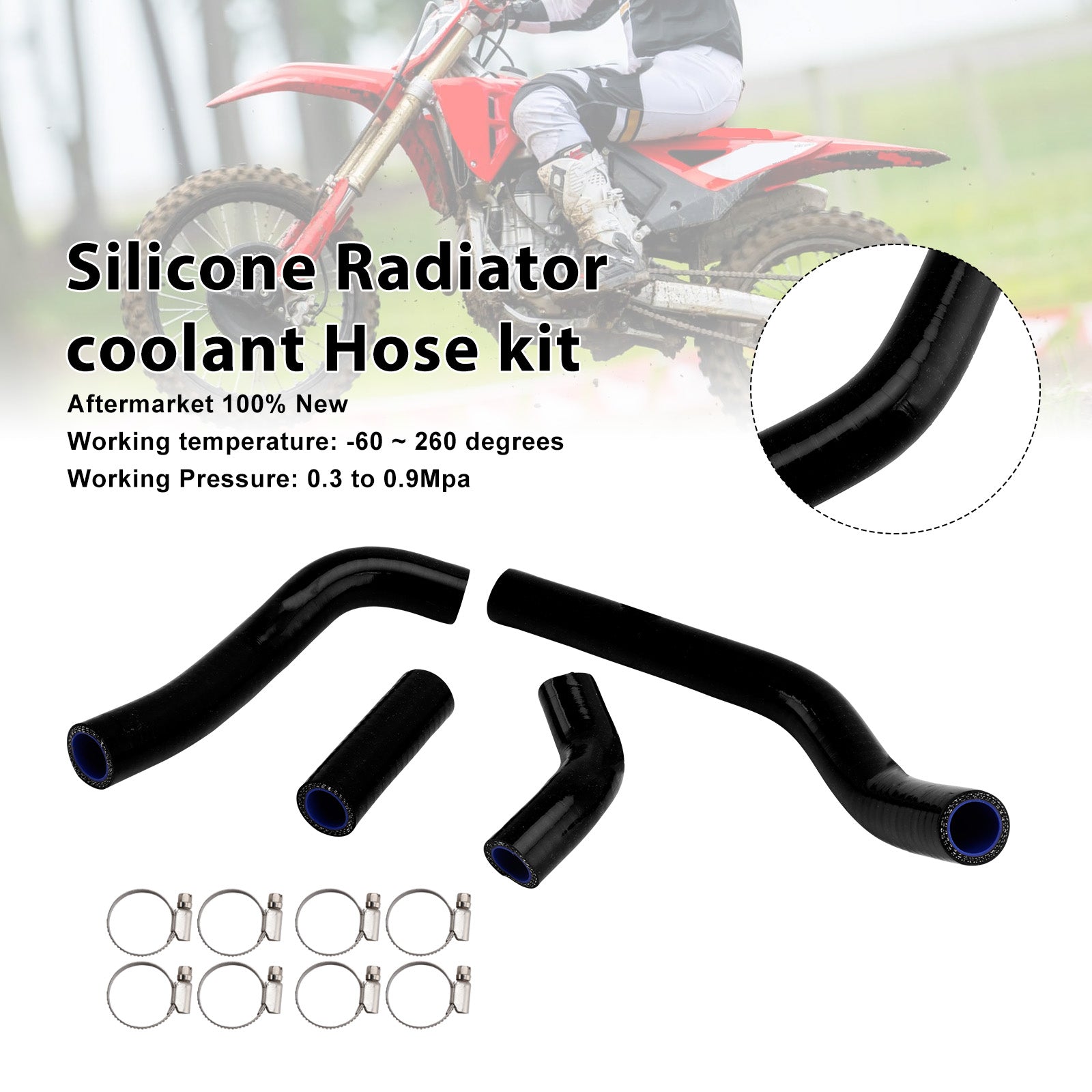 Silicone Radiator coolant Hose kit Fit For Honda CRF450R RX RWE 21-25