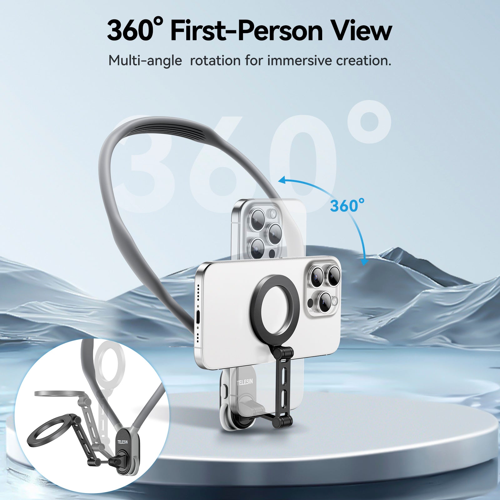 Cuello Halter Max POV Angle Lazy Holder Live Mobile Phone para Magsafe Magnético