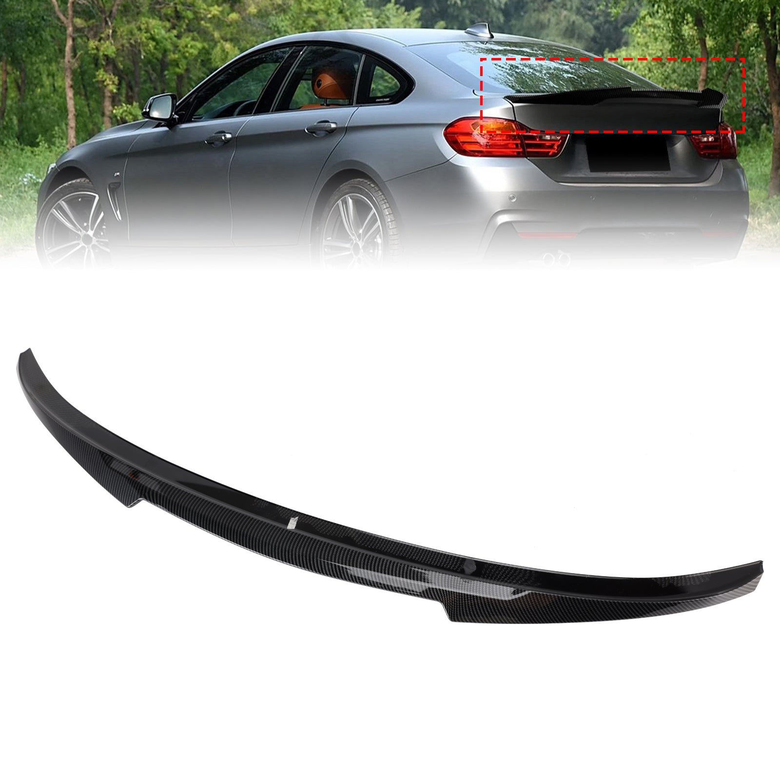 2014-2020 BMW 4 Series F36 4DR Coupe M4 Style Carbon Fiber Look Rear Boot Spoiler