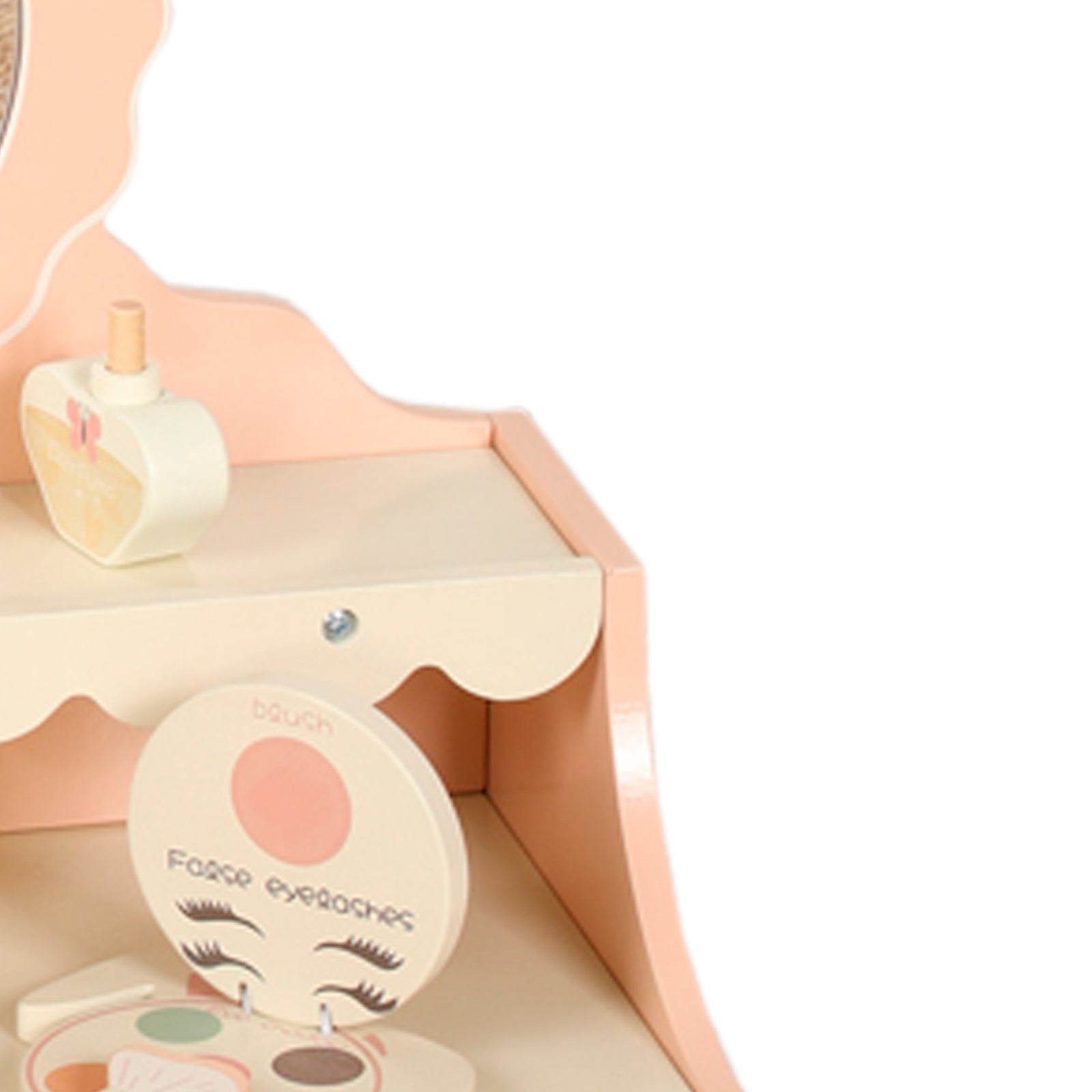 Vanité de princesse pour enfants de 3 ans et plus, bureau de jeu de simulation avec 8 accessoires de maquillage, ensemble de vanité pour enfants avec tiroir de rangement, table de maquillage pour petites filles avec miroir