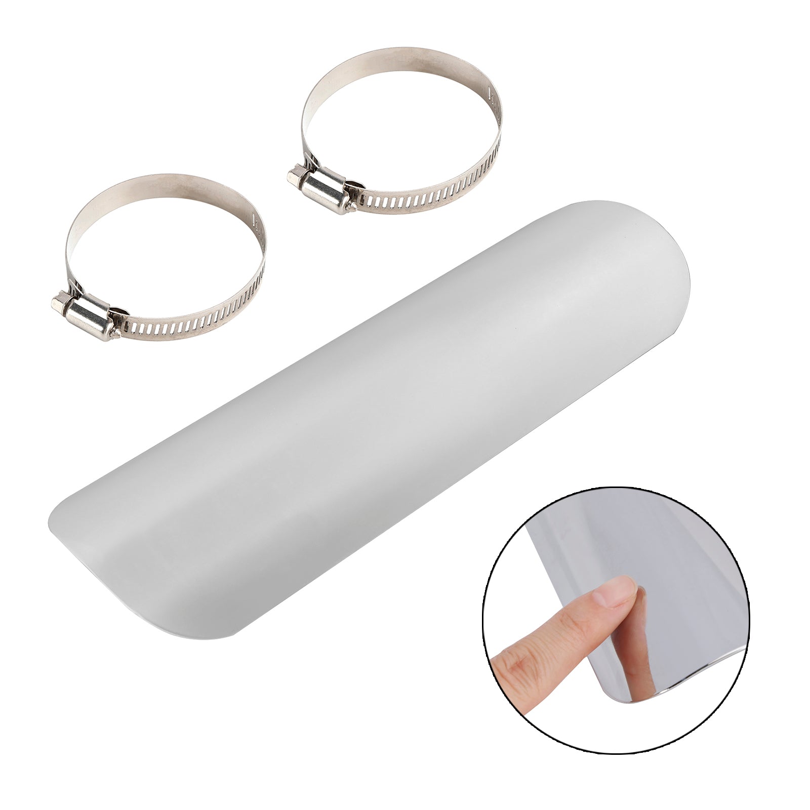 Oceľový výfukový tlmič potrubie Teplo deflektor chróm pre motocykel Secootter zatemnený