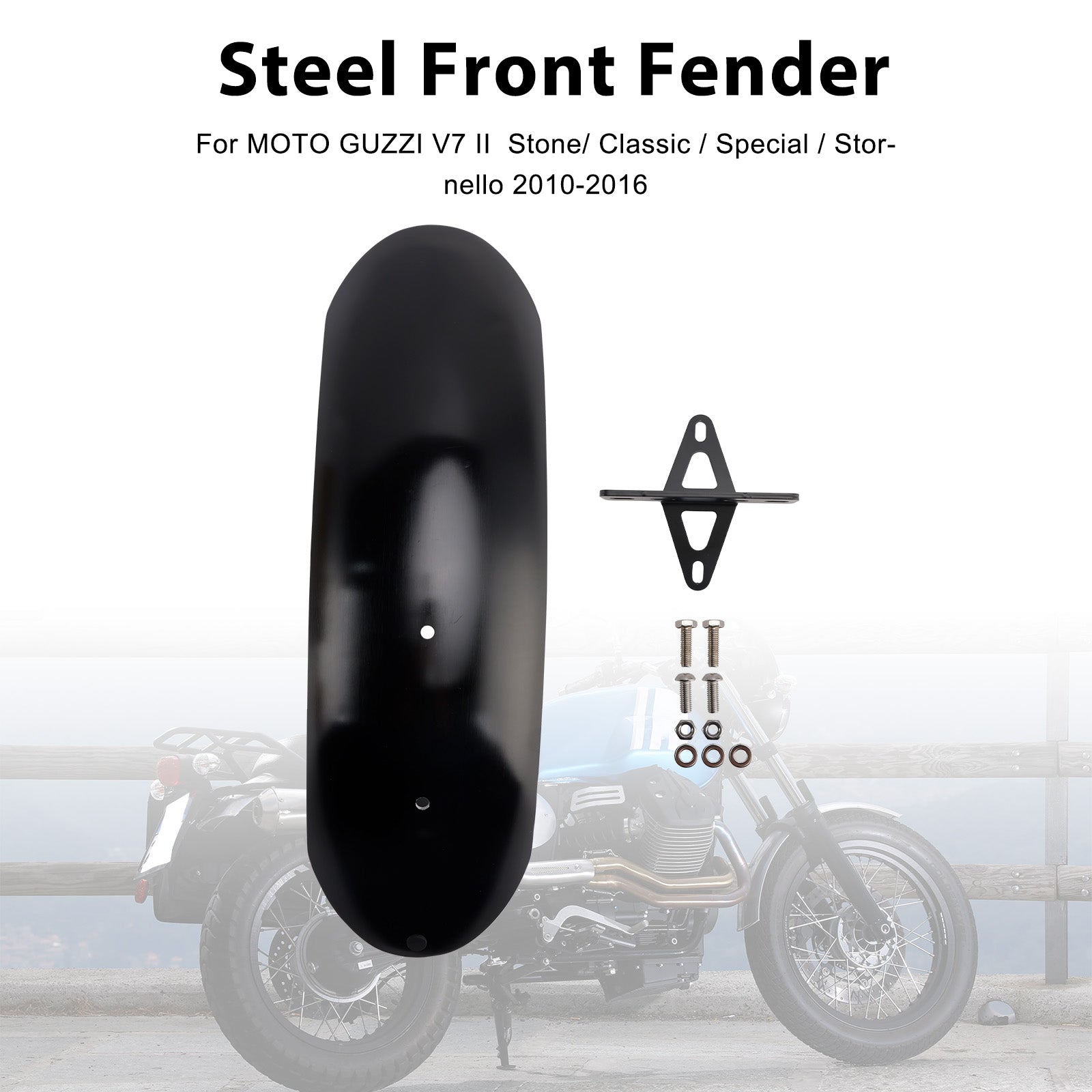 Garde-boue avant en acier adapté pour MOTO GUZZI V7 II Stone Classic Special 10-16
