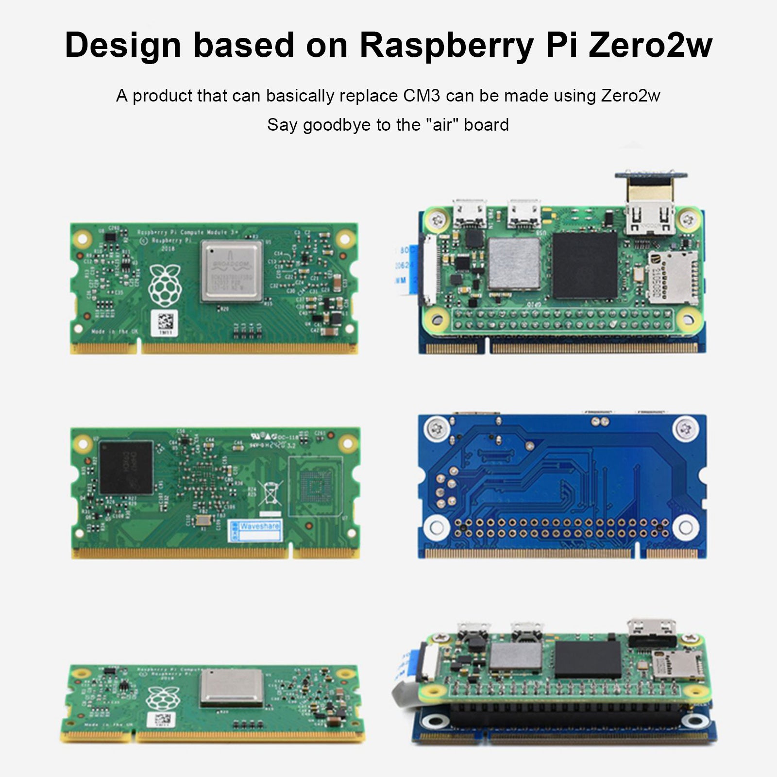 2W til CM3 utvidelseskort Raspberry Pi CM3 Core Board alternativt adapterkort