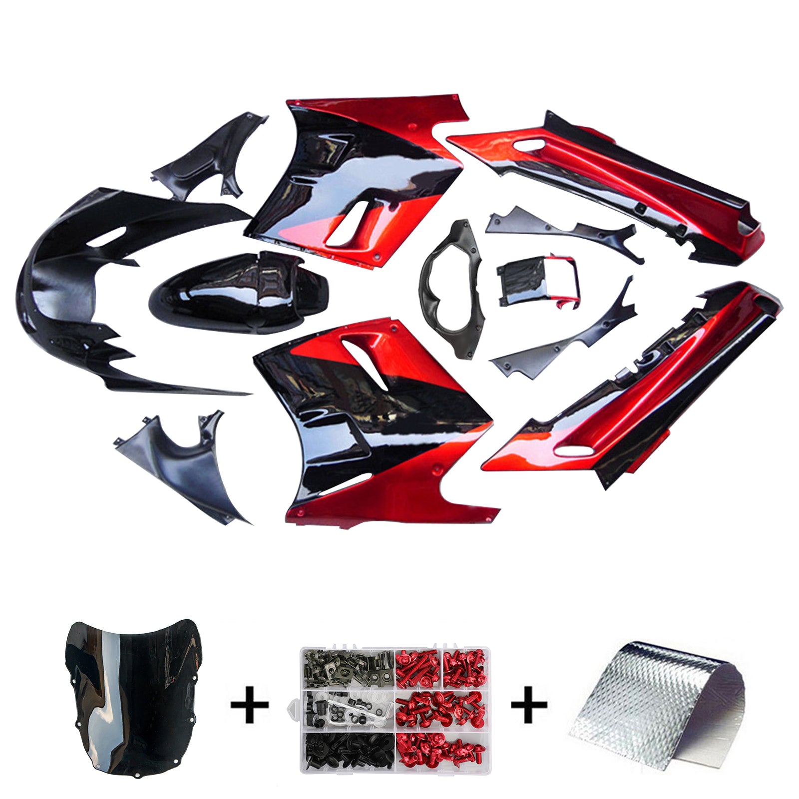 1990-1992 Kawasaki ZZR1100 Injection Fairing Kit Bodywork ABS