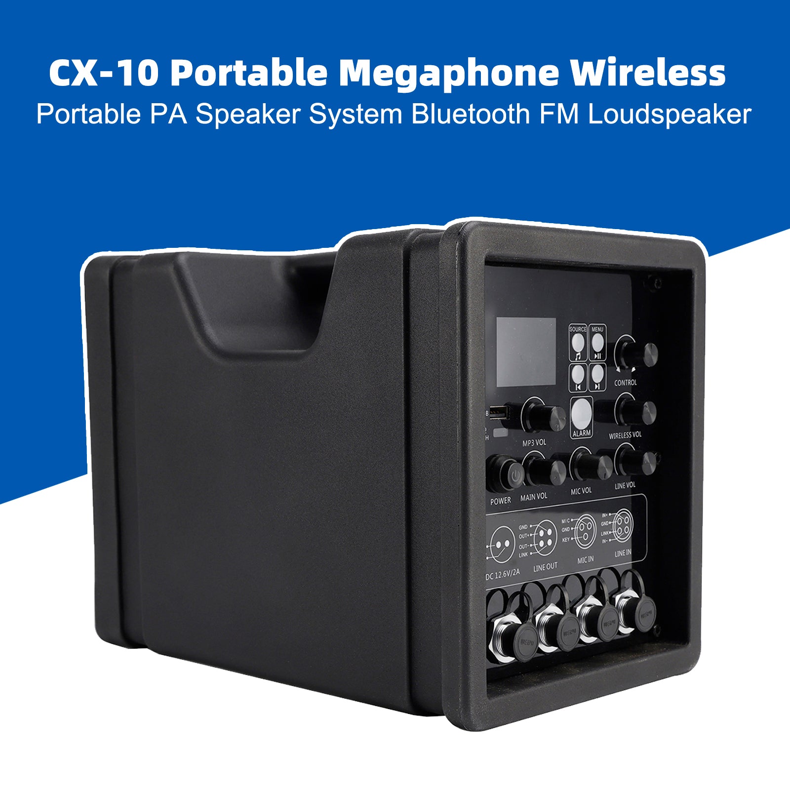 CX-10 Megáfono portátil Sistema de altavoz PA portátil inalámbrico Altavoz Bluetooth FM