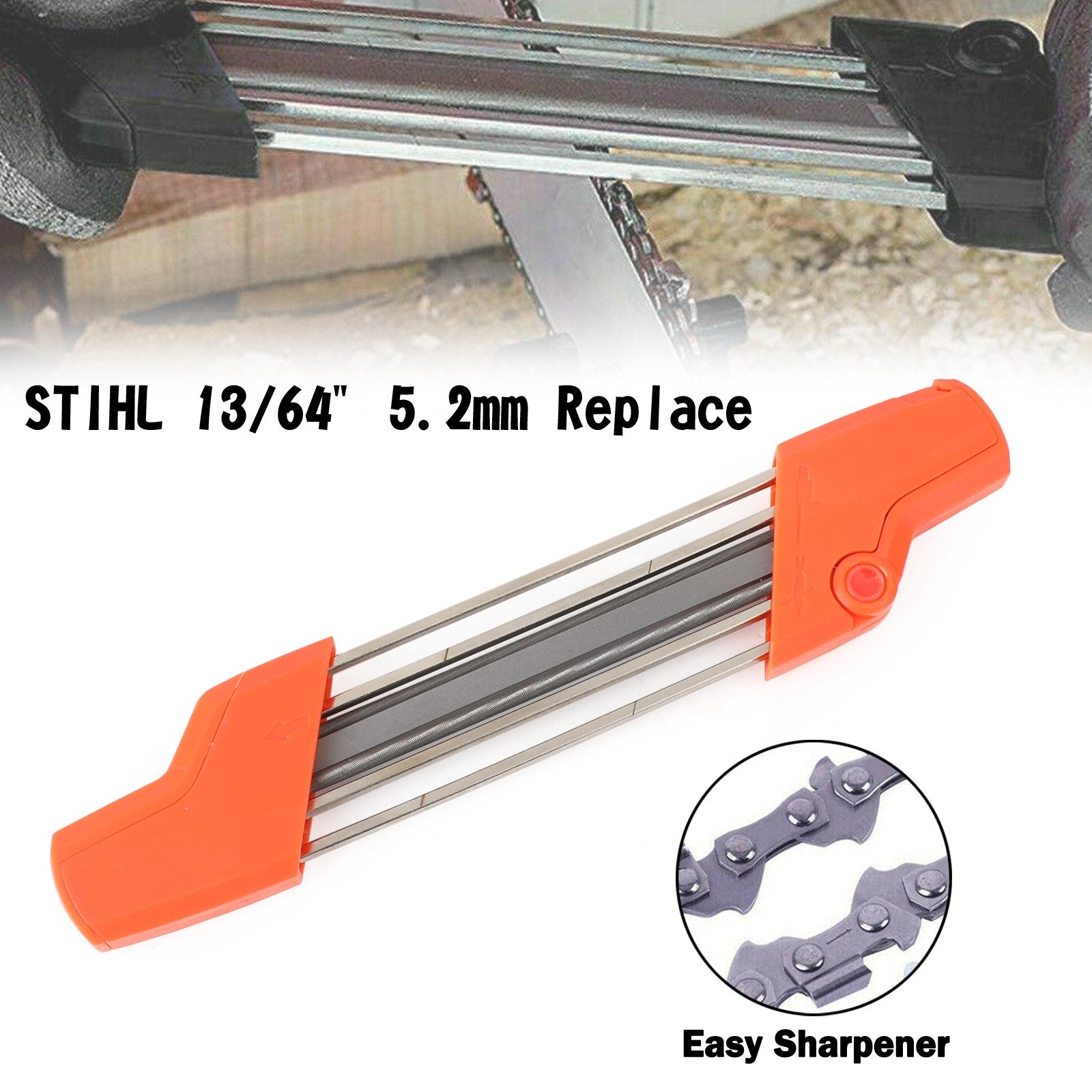 2 In 1 Easy File Chainsaw Chain Sharpening Tool Fit STIHL 13/64" 5.2mm Replace