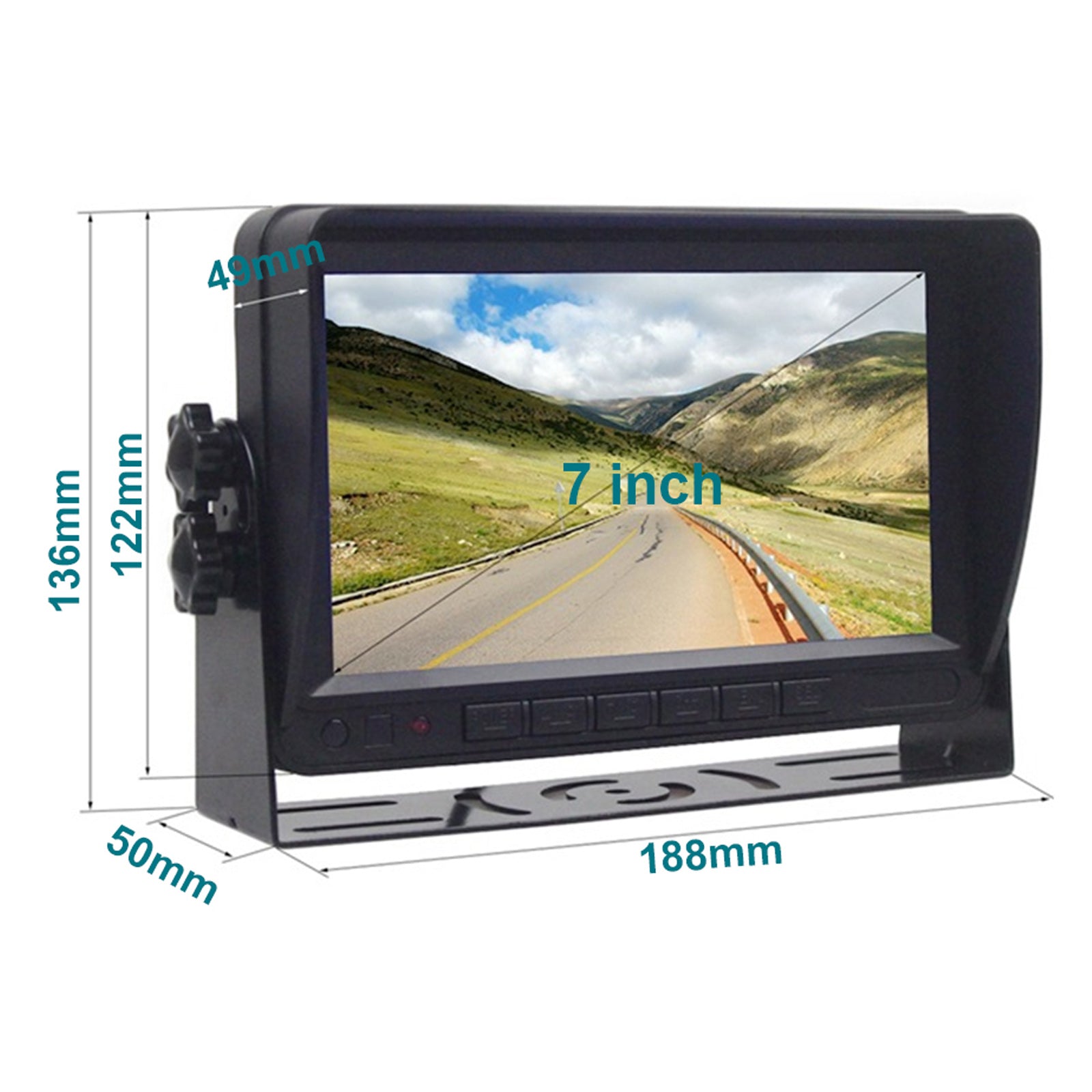 7-inch draadloos AHD 1080P-display 4CH achteruitrijcamera-set voor vrachtwagenaanhangwagen