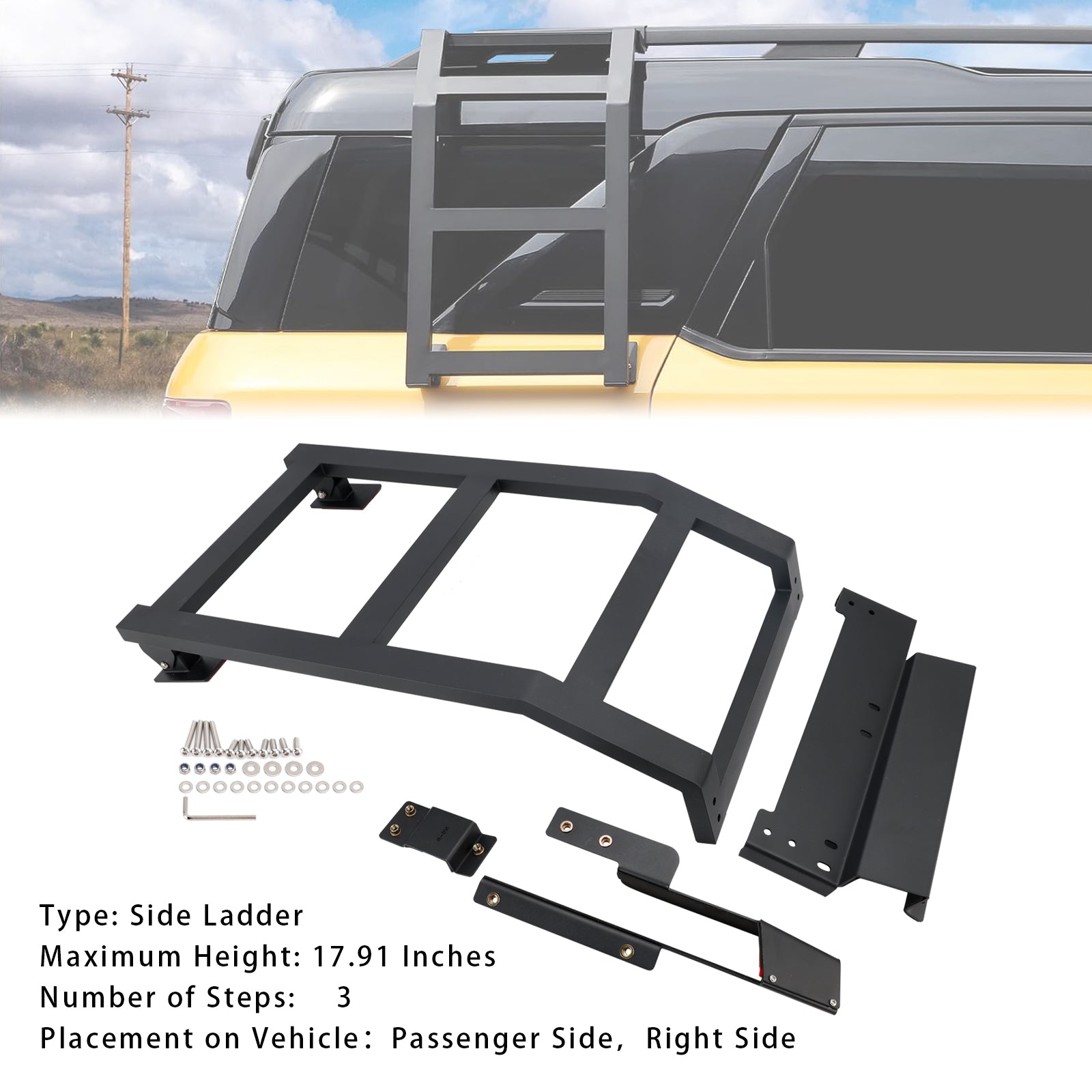 2021-2025 Ford Bronco Sport Ladder Side Window Roof Step Ladder