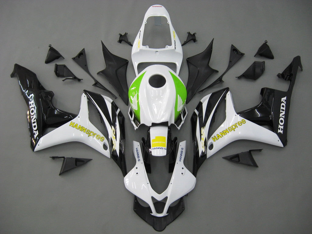 2007-2008 CBR600RR Bodywork Fairing White & Black ABS Injection Molded Plastics Set Generic