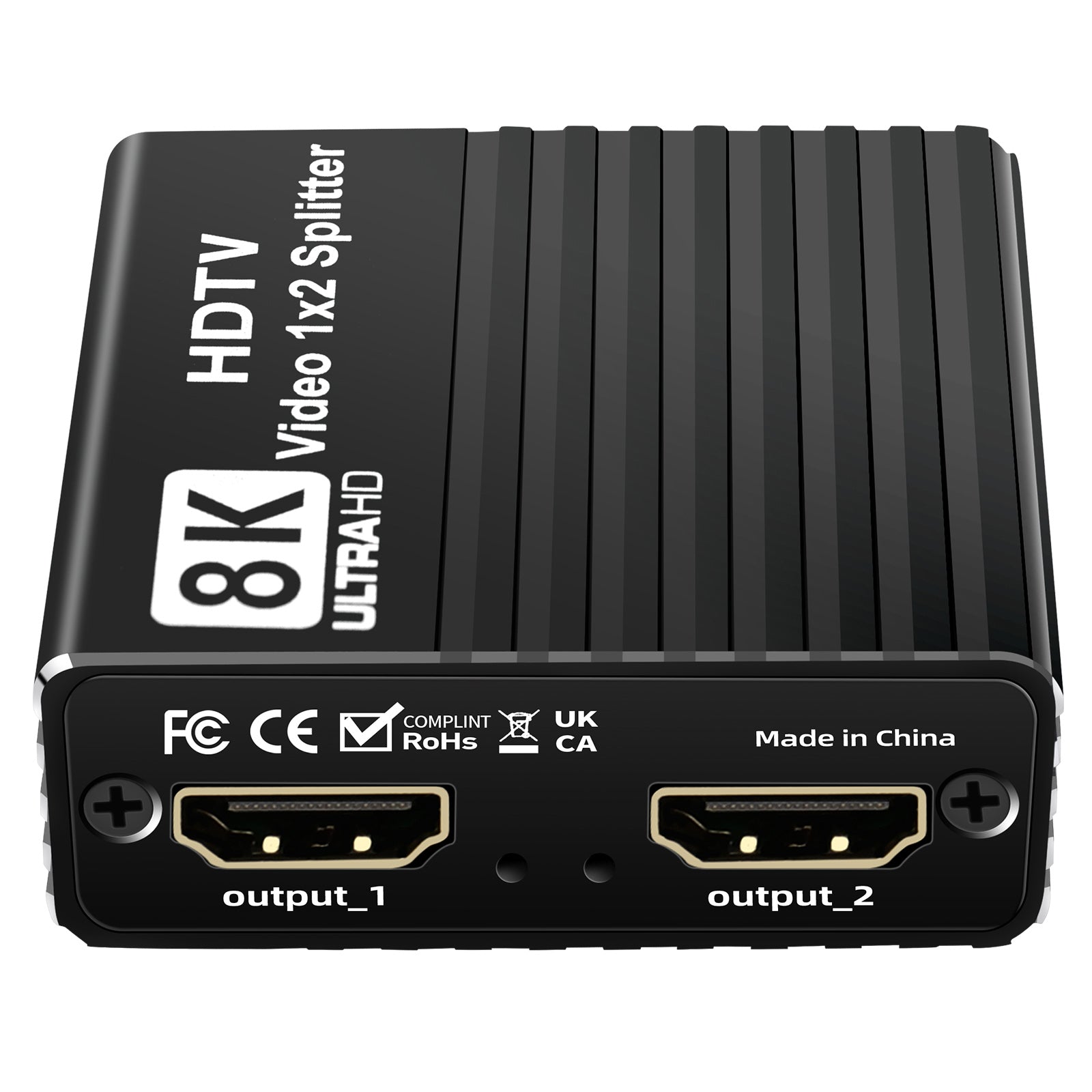8K HDMI 1 naar 2 splitter HD2.1 8K60hz/4K120hz/1080P240hz met EDID-splitter 1x2