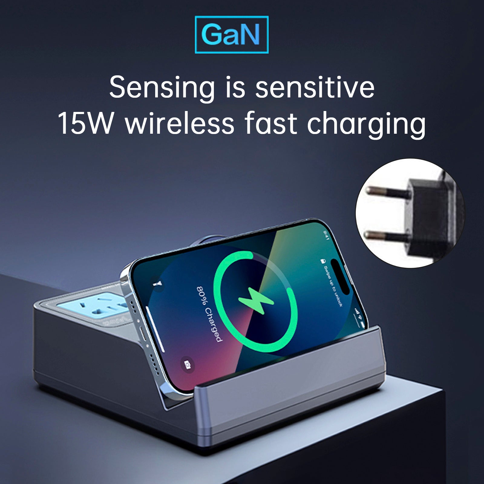 140W Smart Wireless Fast Charge Socket High Power PD100W Notatbok QC Lading av mobiltelefonlader EU -plugg