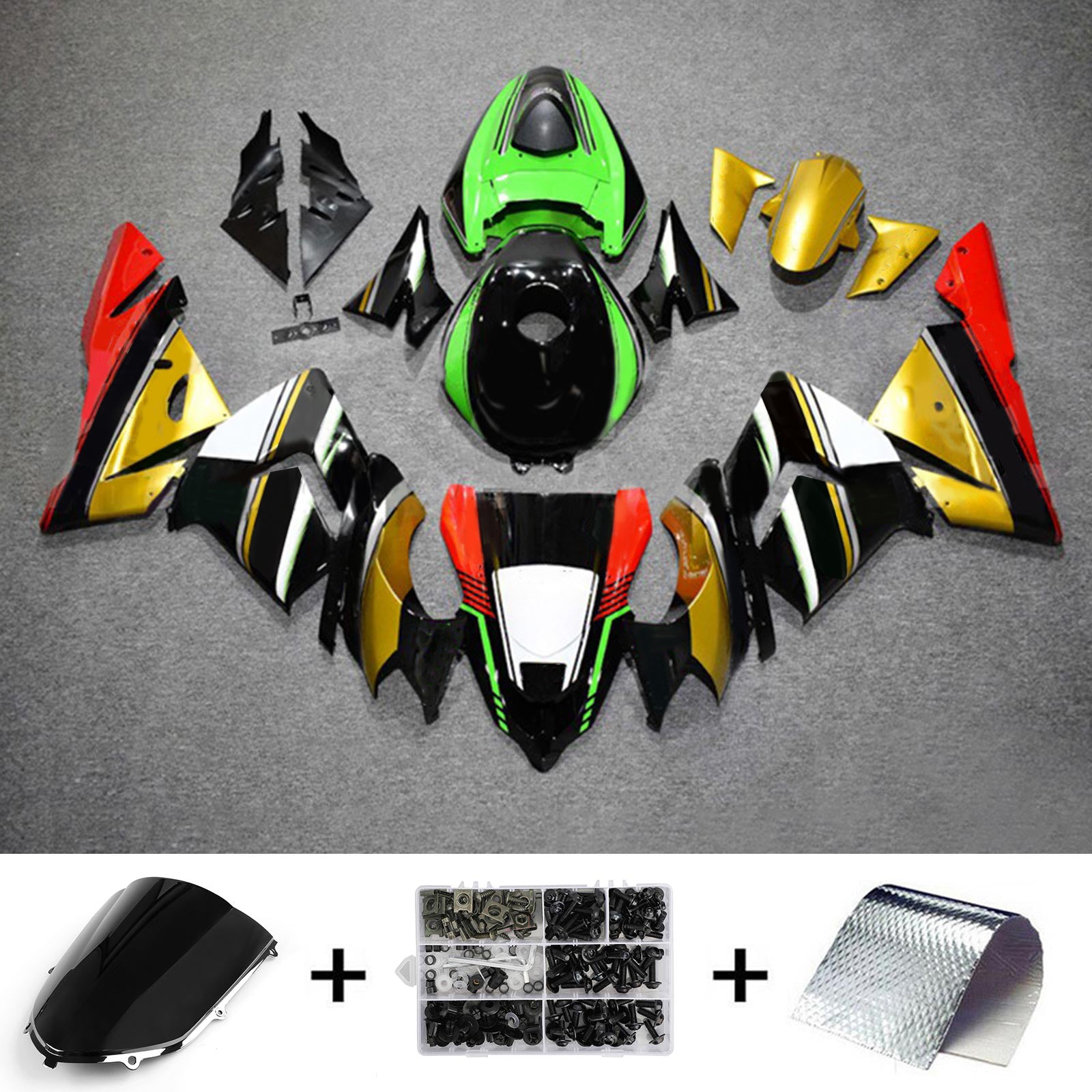 Injection Fairing Kit Bodywork Plastic ABS fit For Kawasaki ZX10R 2004-2005