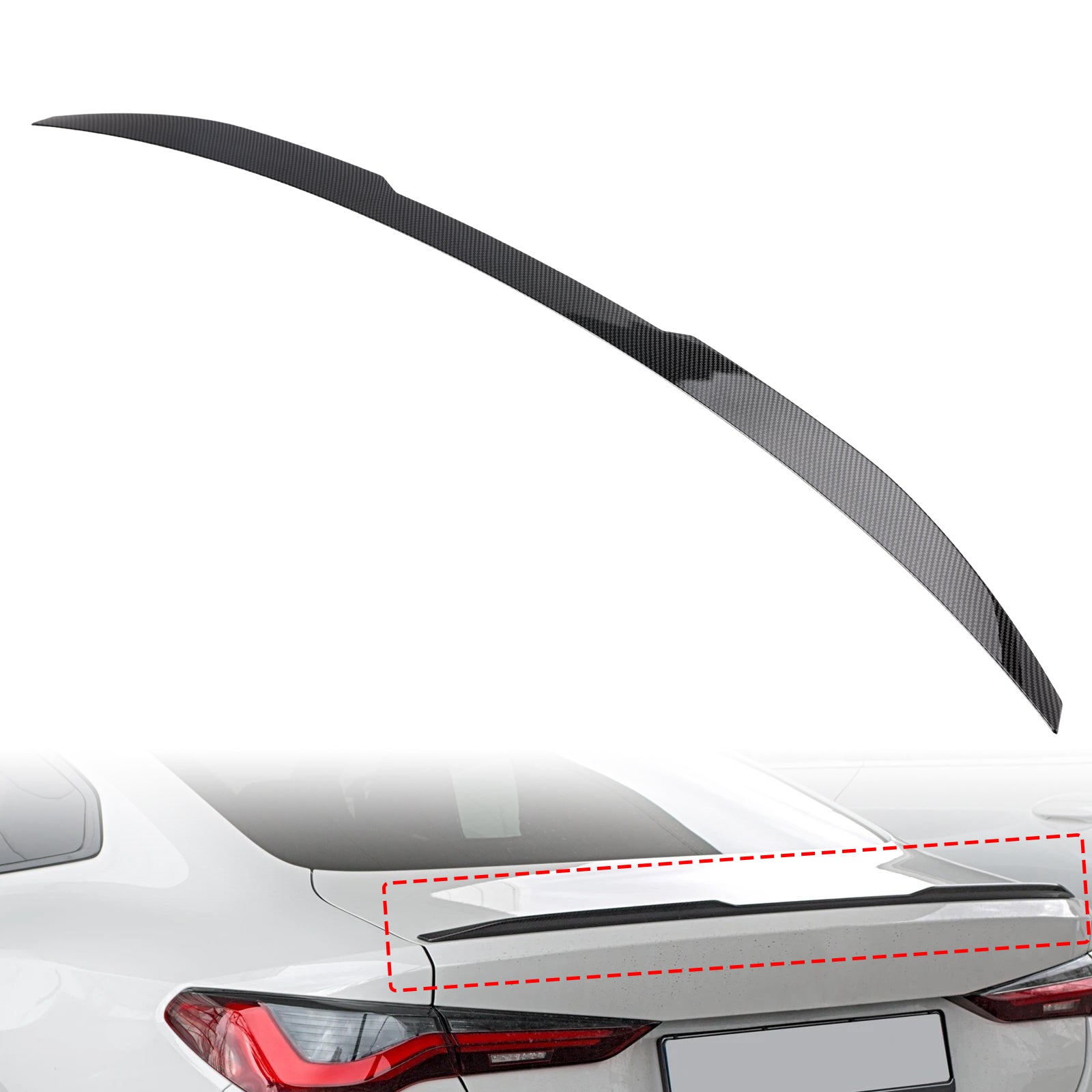 Carbon Fiber Look Rear Spoiler For BMW 4 Series G22 G82 Coupe 2020+ M4 Style