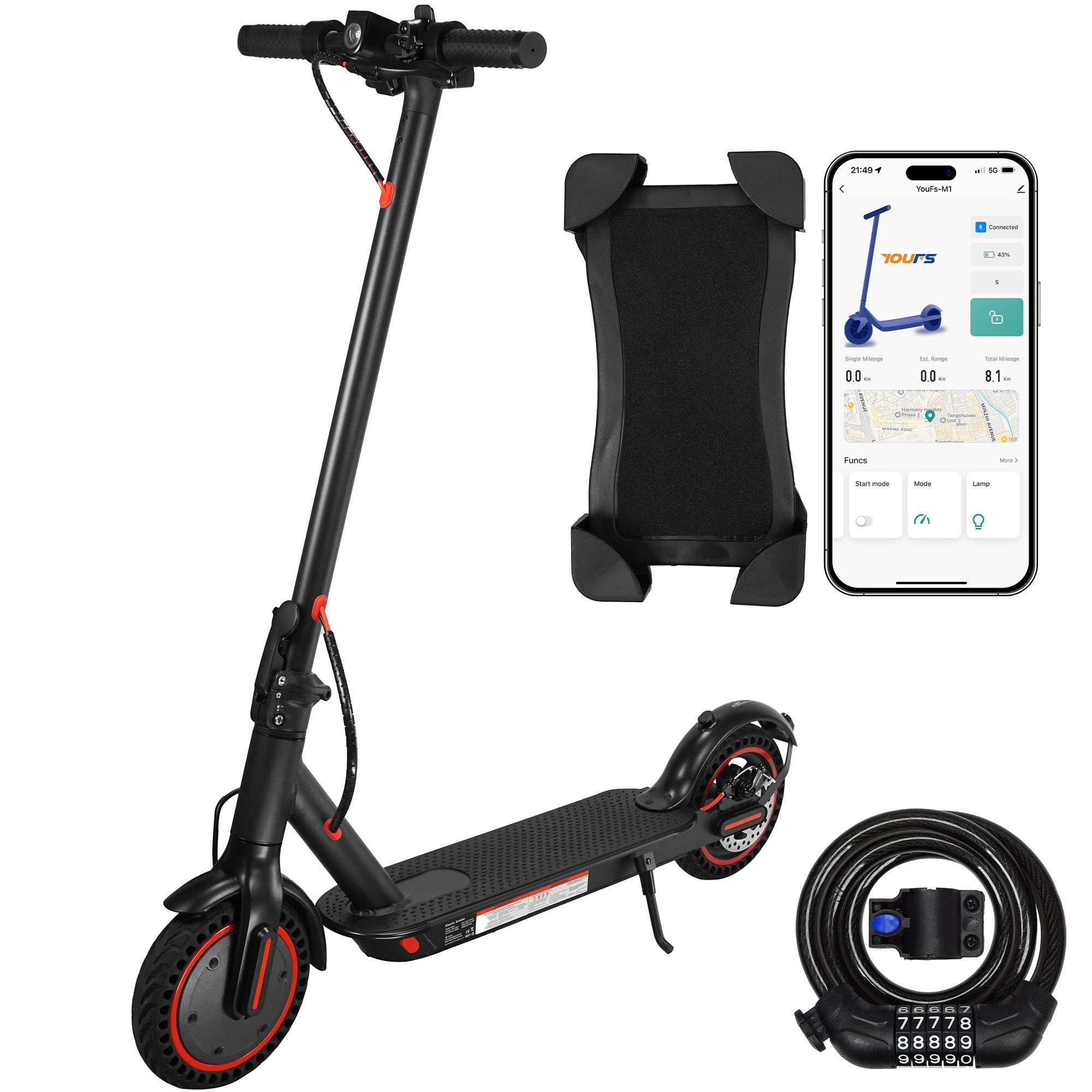 35KM 8.5" Folding Electric Scooter With app 350W Range 25km/h City Commute