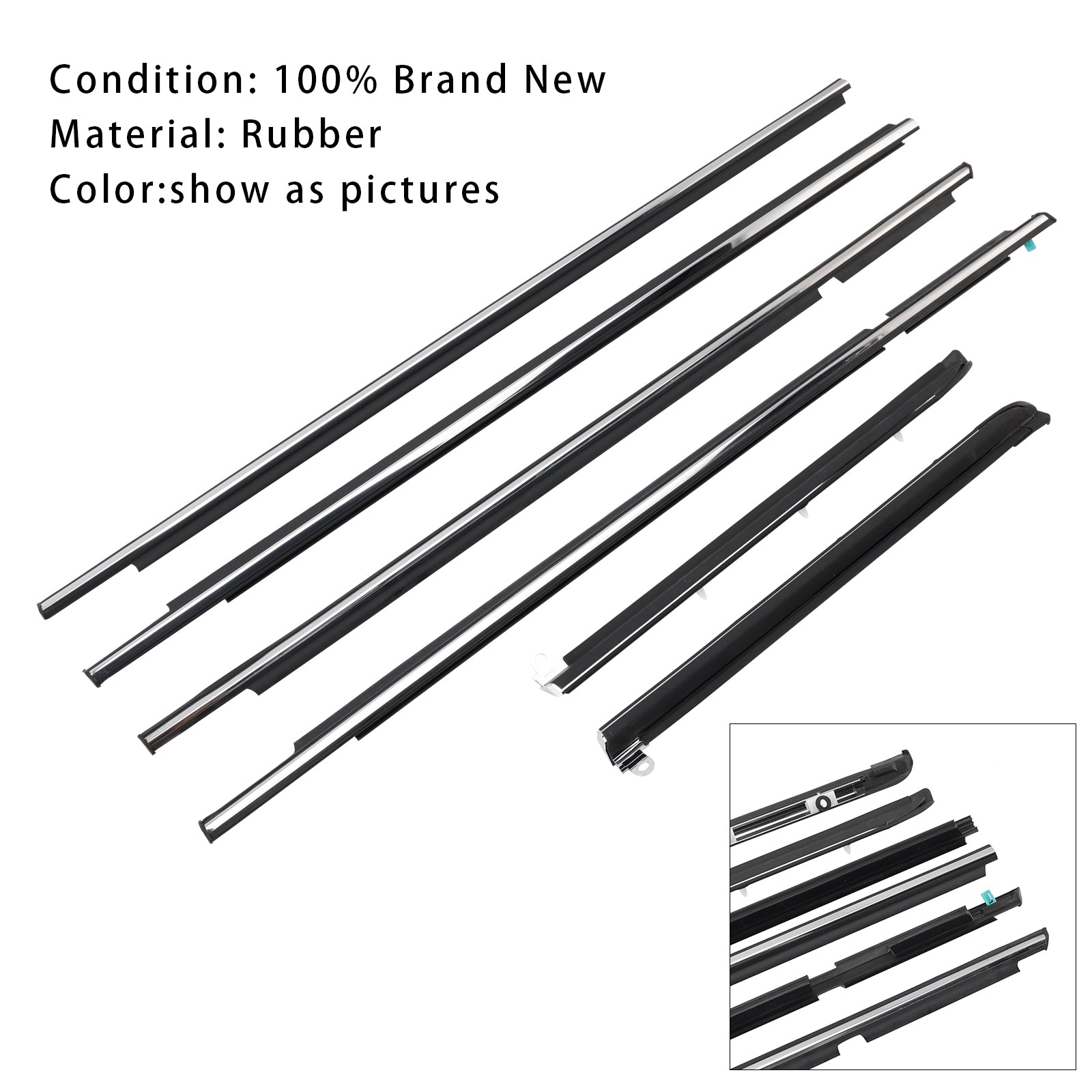 2003-2009 Toyota Lexus GX470 6pcs Quarter & Door Belt Moulding Weatherstrip