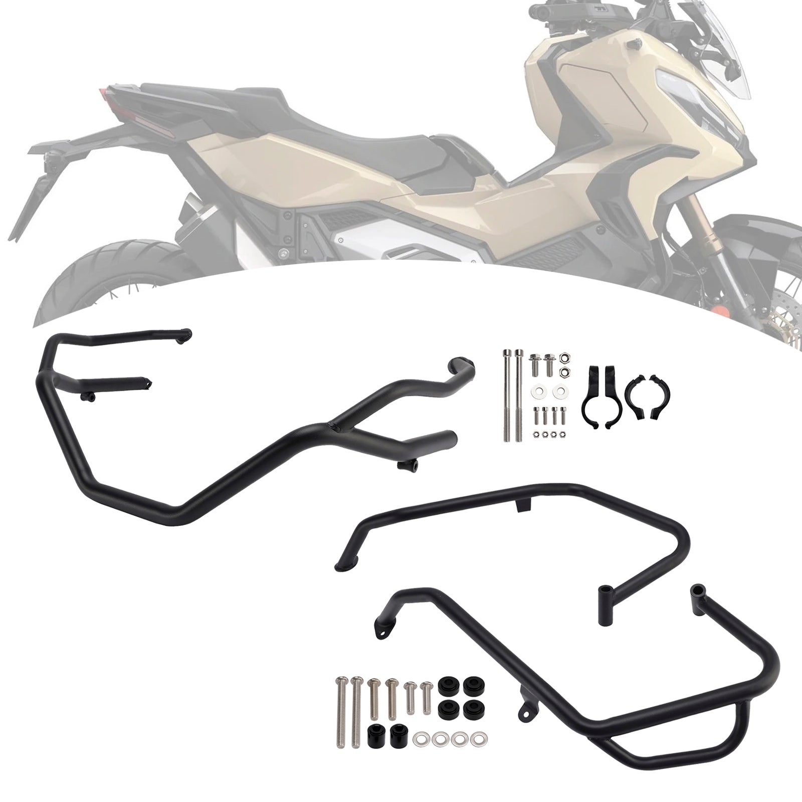 Upper + Lower Engine Guard Frame Crash Bar Kit Black For Honda X-Adv 750 2025+