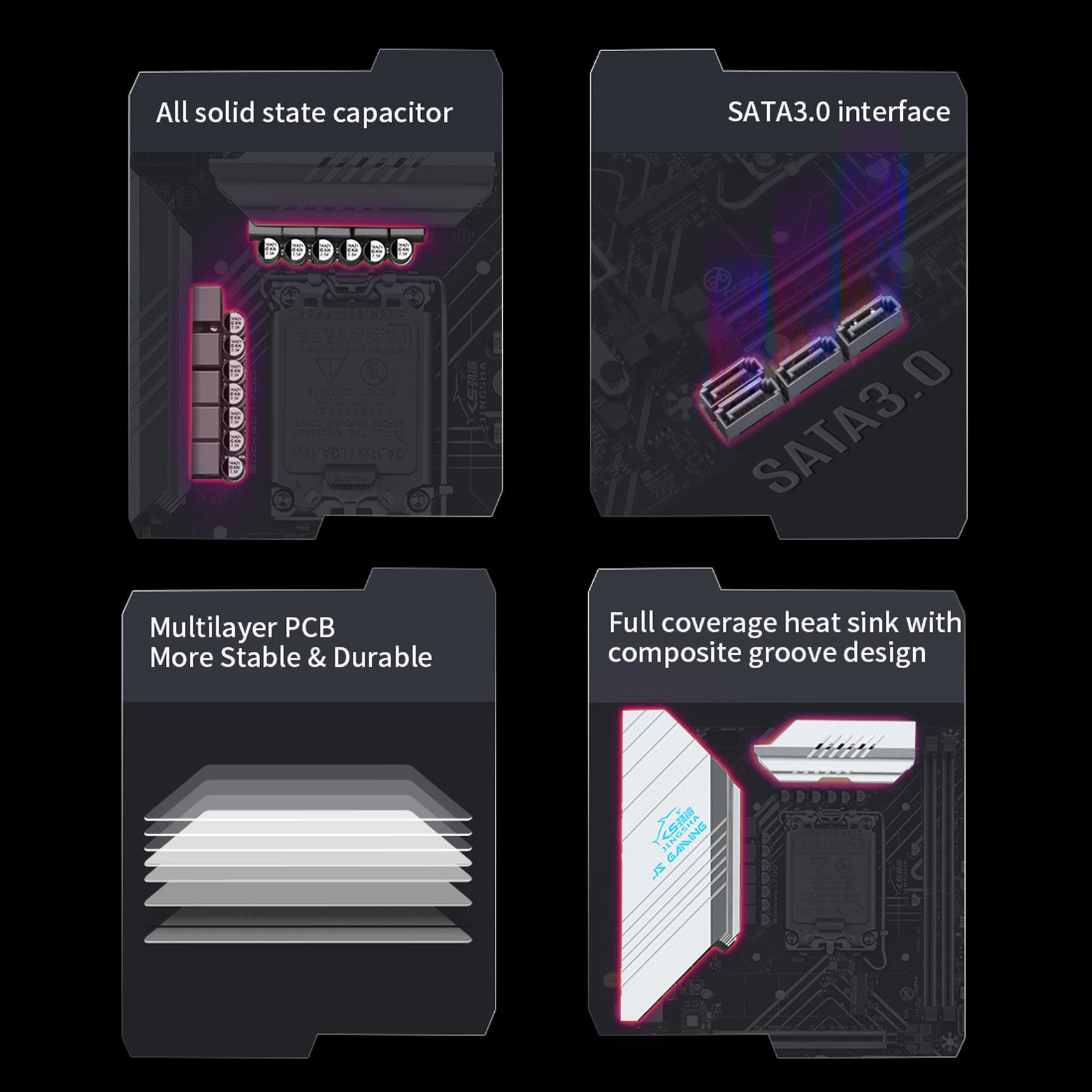 B760M-K Hovedkort LGA-1700 pin DDR4-minne Dual M.2-grensesnitt støtter WIFI