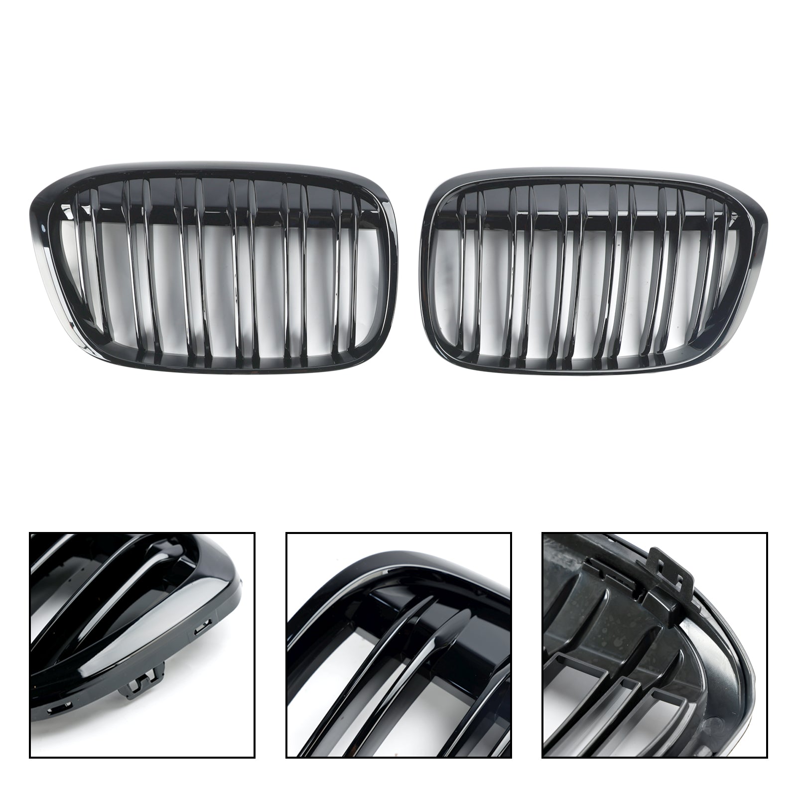 2016-2019 BMW X1 F48 F49 2PCS Grille de calandre avant noire brillante