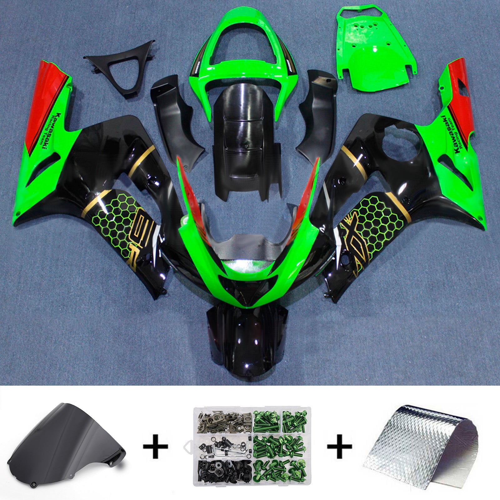 Kit carena iniezione carrozzeria in plastica ABS adatta per Kawasaki ZX6R 636 2003-2004