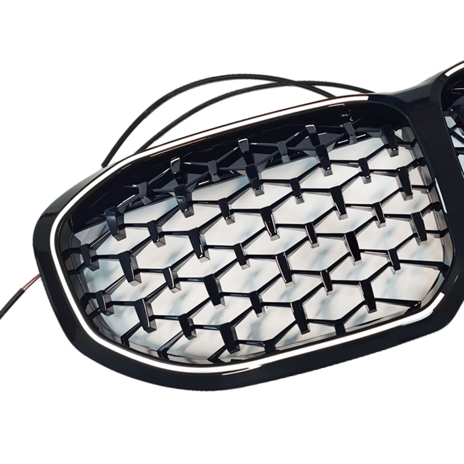 Diamond Front Kidney Grill Grille Fit BMW 1 Series F40 2019-2024 Gloss Black