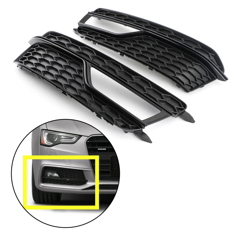 2013-2016 AUDI A5 S-Line S5 paar mistlampen voor, zwarte siergrills, grill