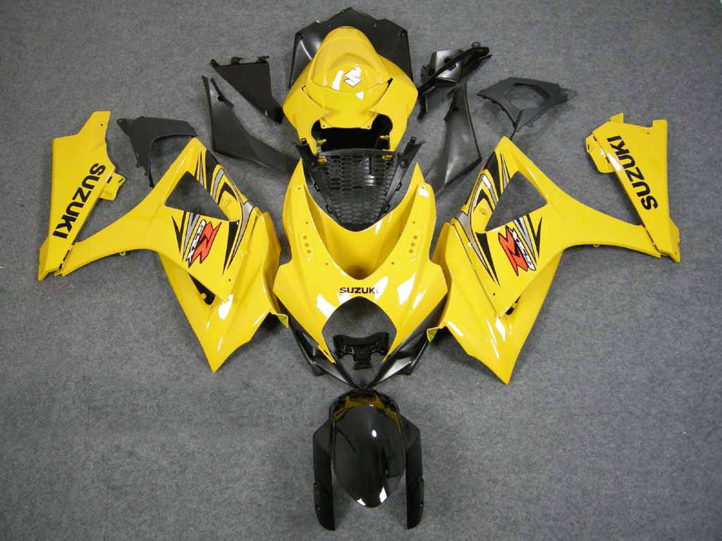 2007-2008 Suzuki GSXR 1000 Yellow Black GSXR Racing Fairings Generic