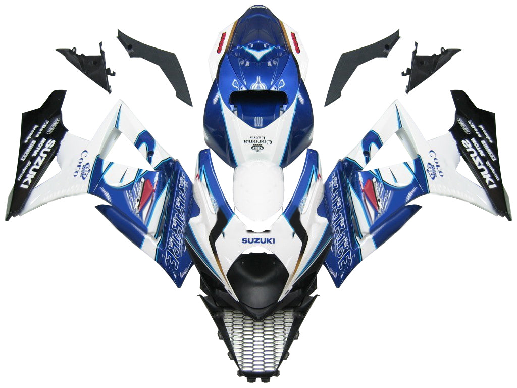 2007-2008 Suzuki GSXR 1000 Blanc Bleu Alstare Corona Racing Carénages Générique