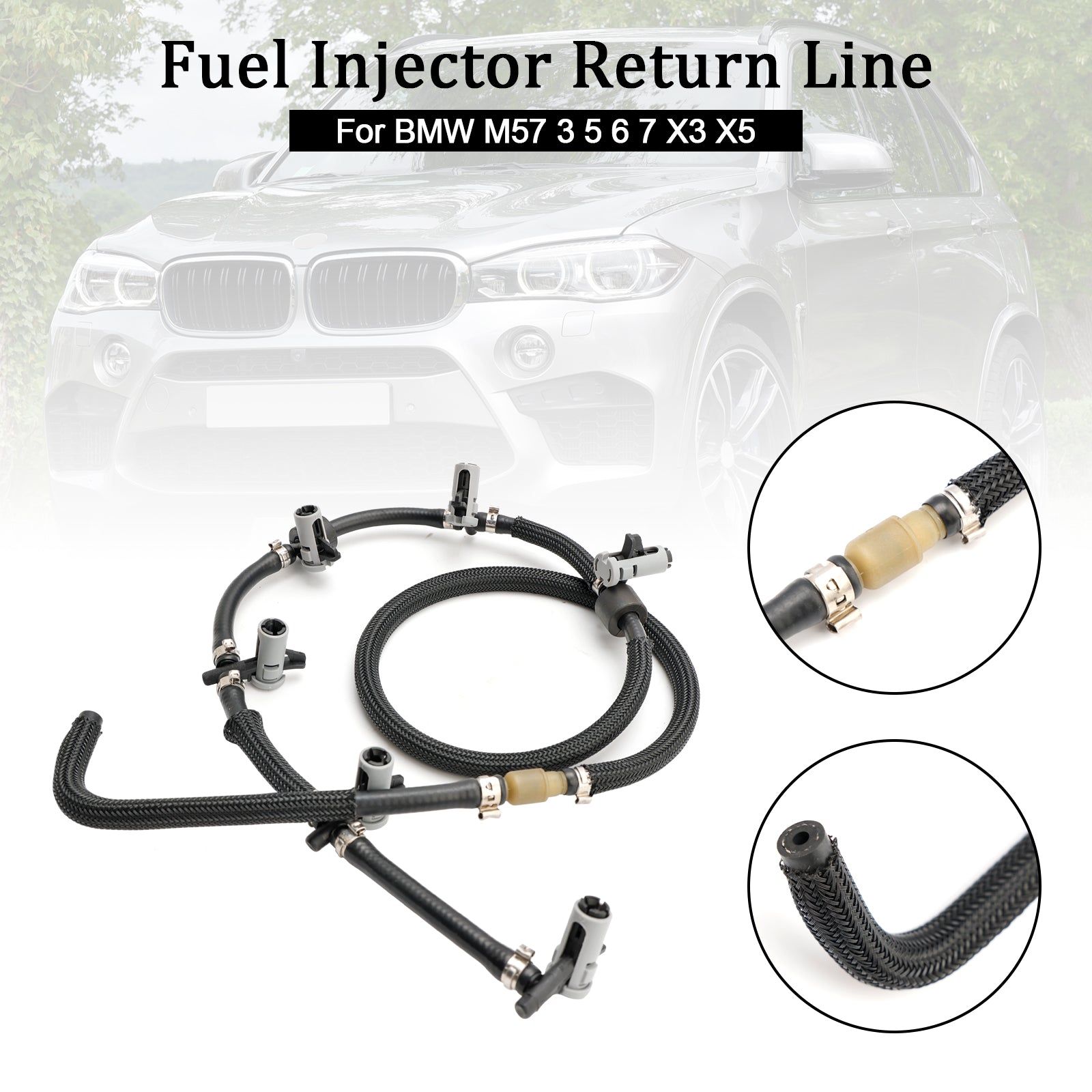 Fuel Return Line Hose Pipe Injector Hose Leak Line Fit BMW 3 5 6 7 X3 X5 X6