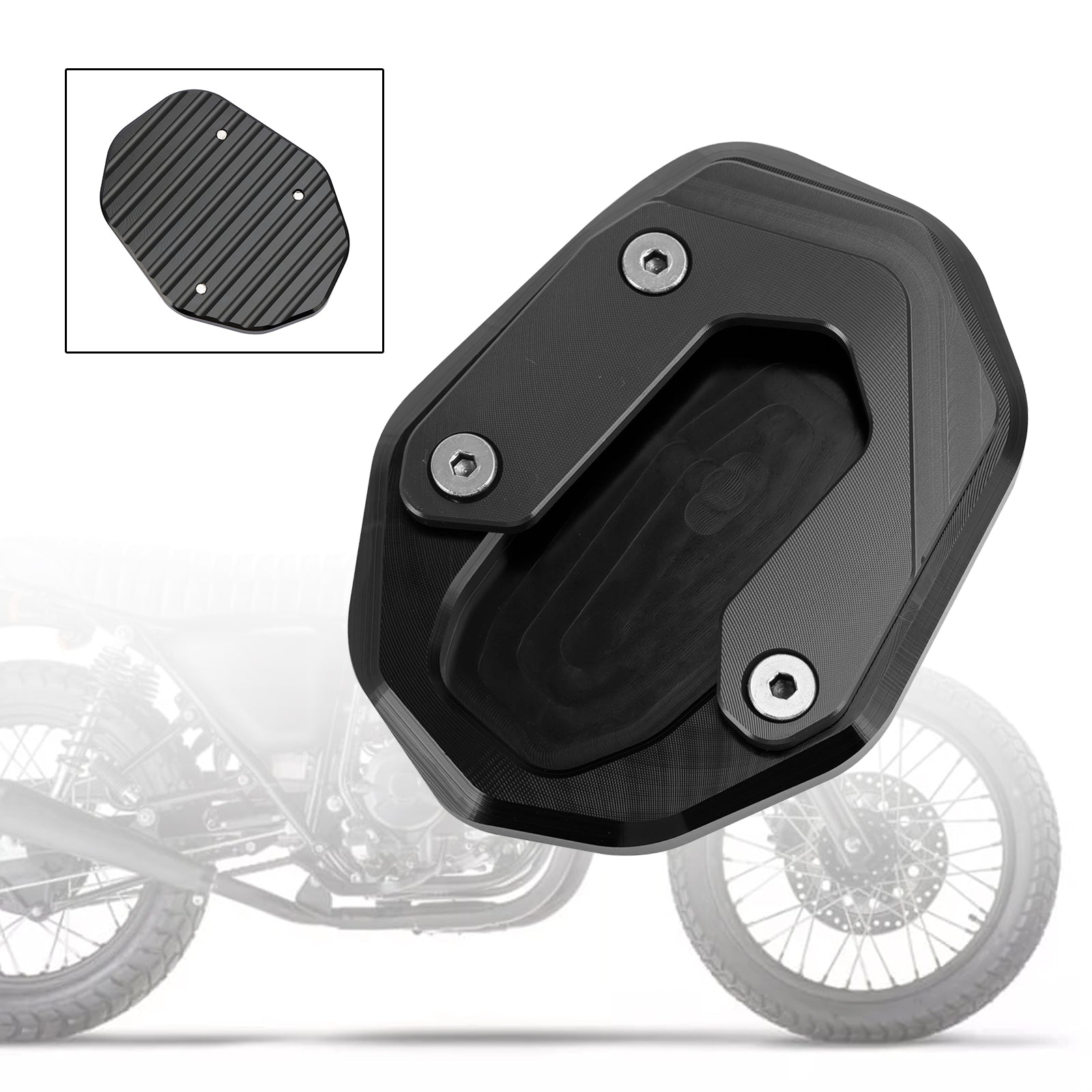 Coussin de plaque d'agrandissement de béquille adapté à Ducati Scrambler 400/800/1100 2015 – 2020