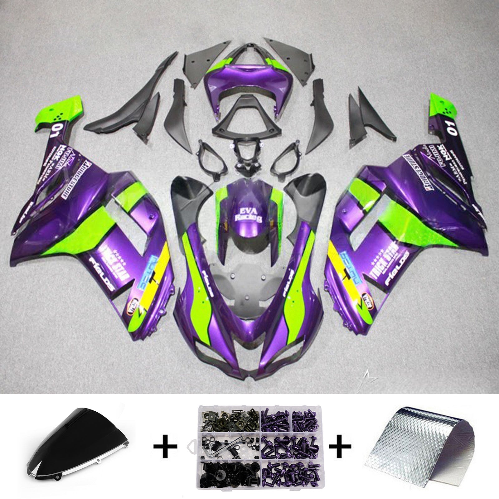 Injection Fairing Kit Bodywork Plastic ABS fit For Kawasaki ZX6R 636 2007-2008