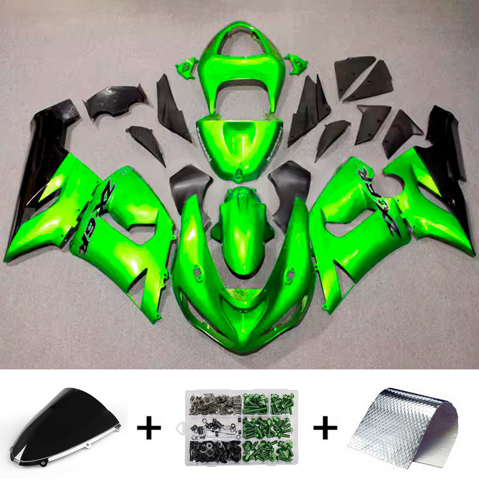 Kit carena iniezione carrozzeria in plastica ABS adatta per Kawasaki ZX6R 636 2005-2006