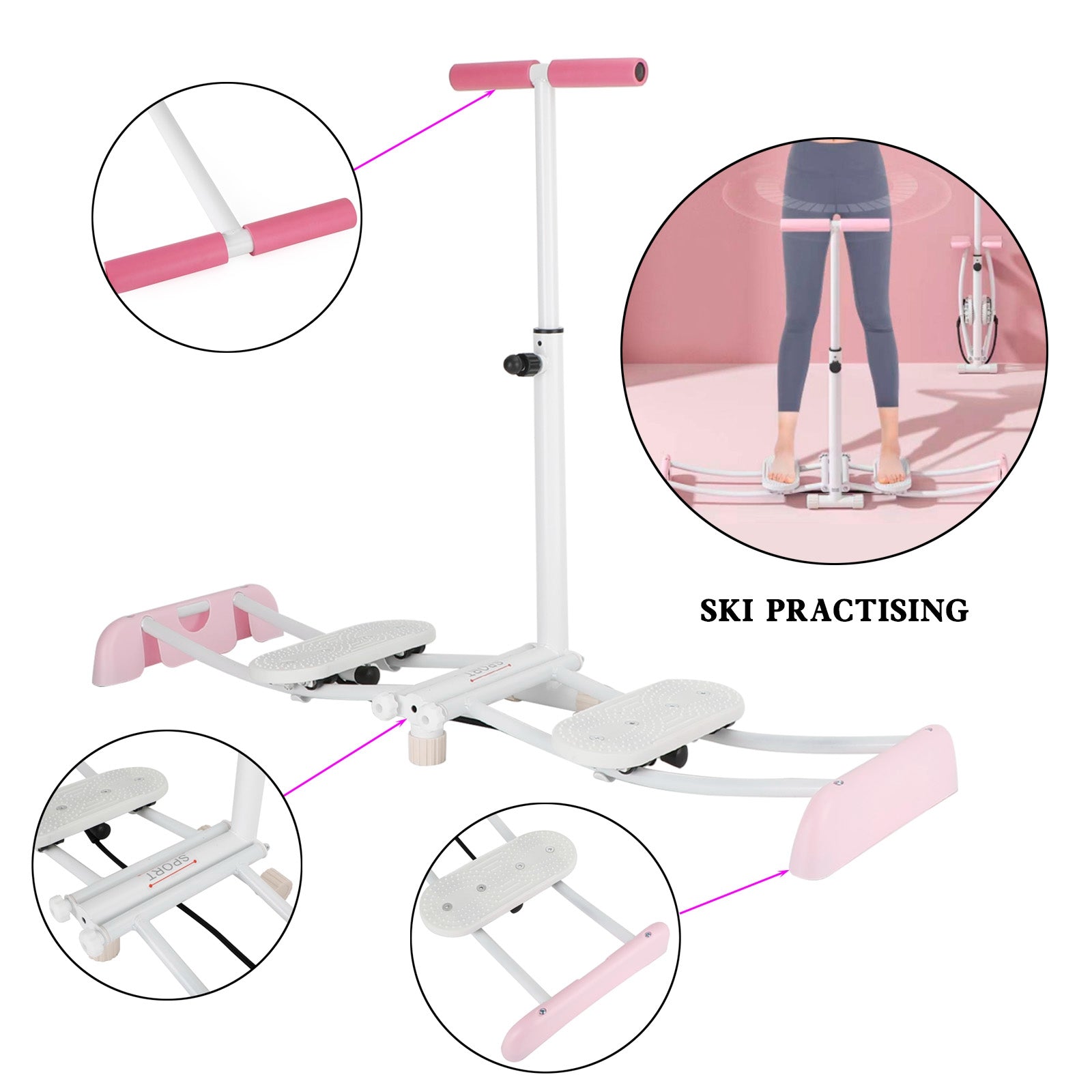 Ski-oefeningsmachine Beenoefening Bekkenspier Heuptrainer Dijtrainer