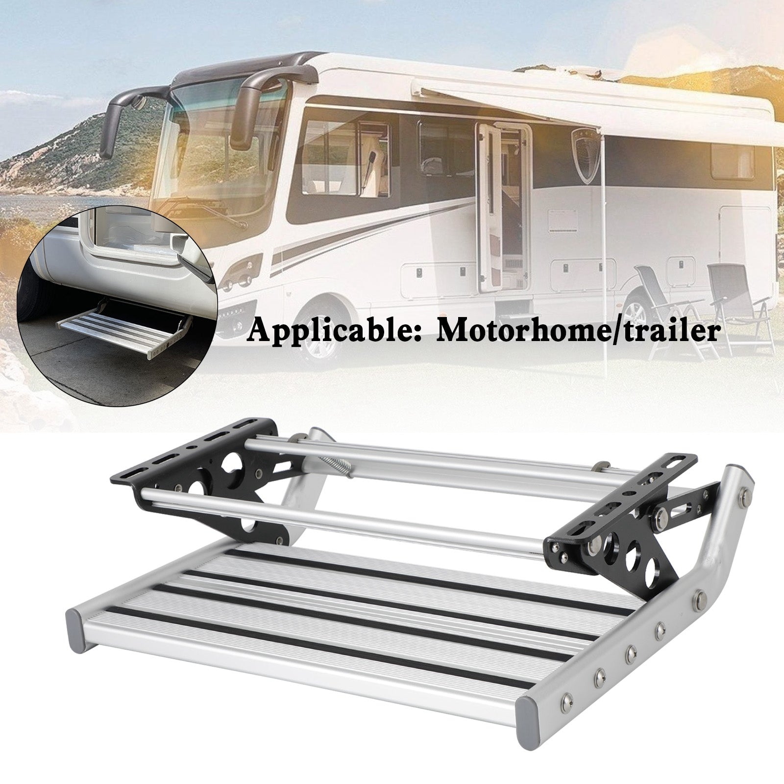 Zip Folding Pedal Manual Pull Out Drop Down Folding Step Motorhome RV Campervan Caravan