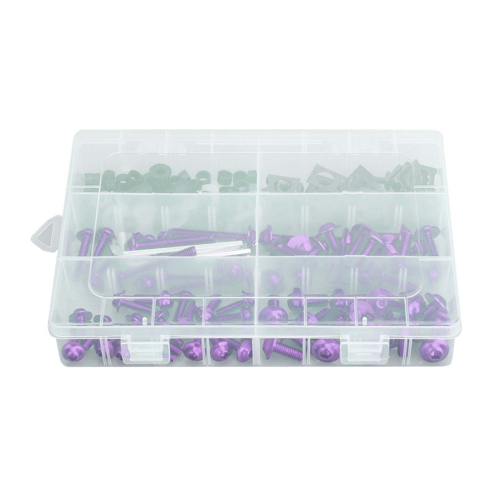 Kit de boulons de carénage pour motos de sport, 177 pièces, vis de fixation M5/M6 violettes