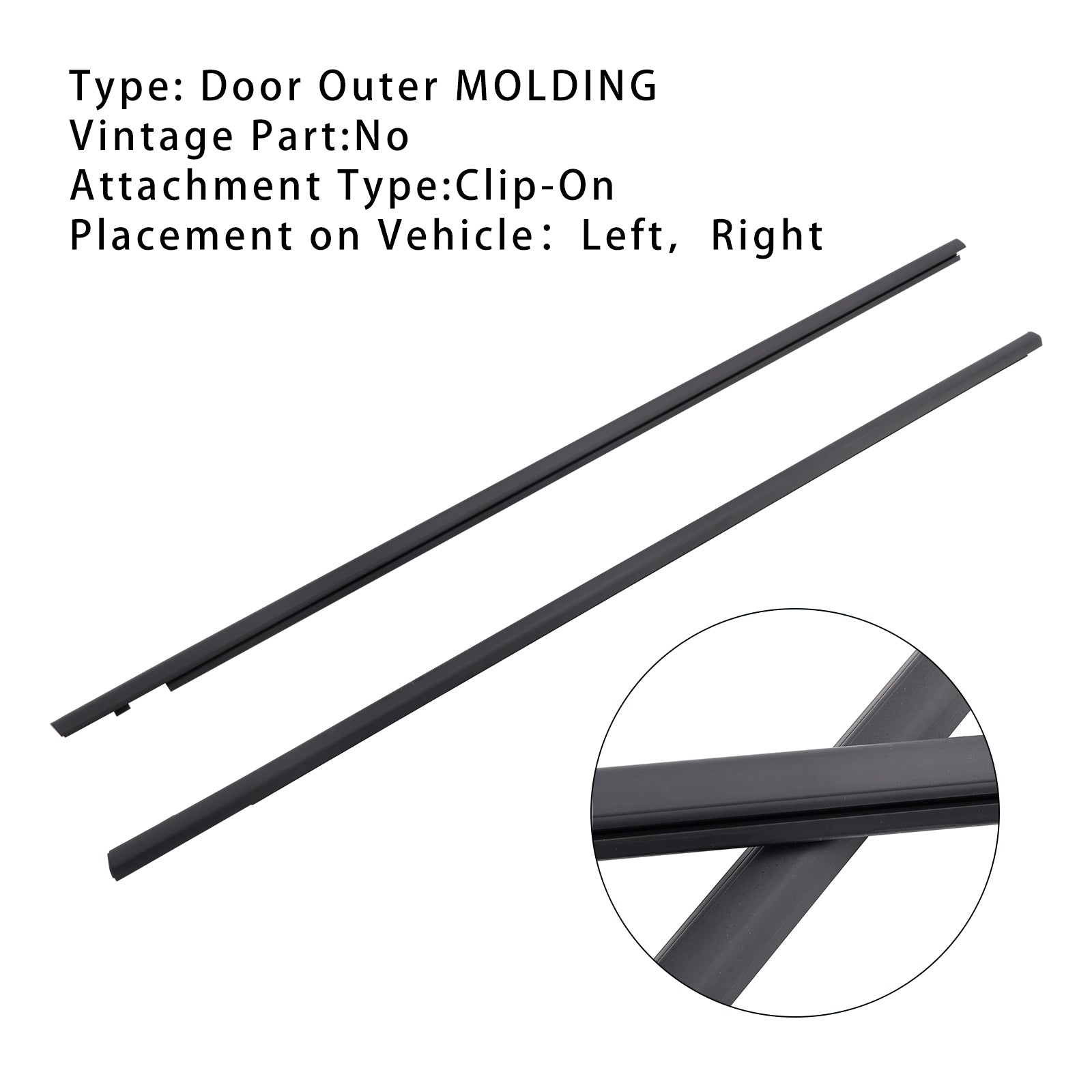 2016-2020 Honda Civic 2PCS Belt Molding 72410-TBG-A01 72450-TBG-A01