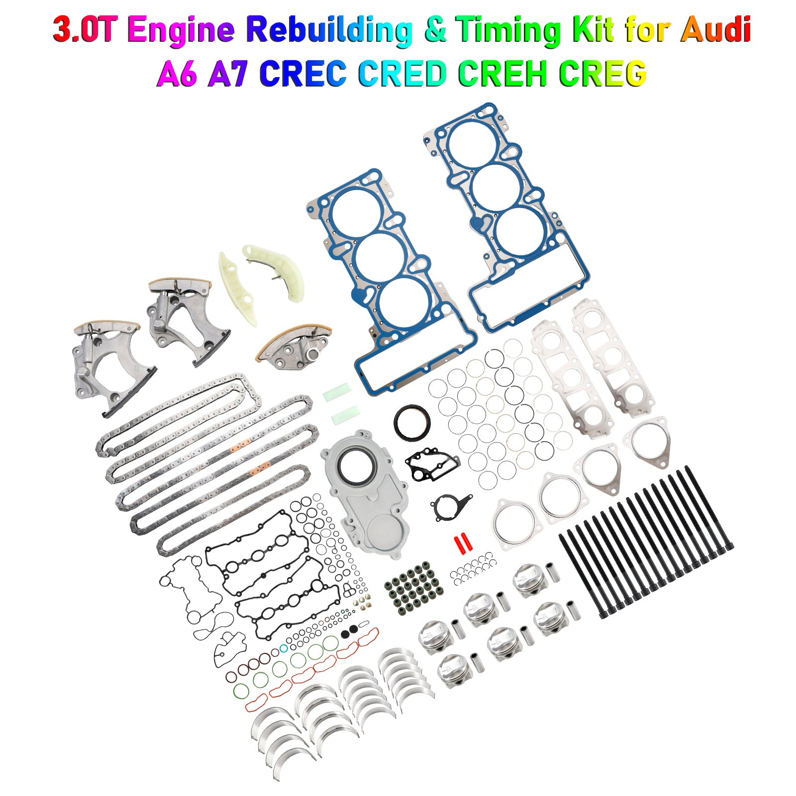 Reconstruction du moteur Audi A6 A7 CREC CRED CREH CREG 3.0T & Kit de distribution 06E103149AR