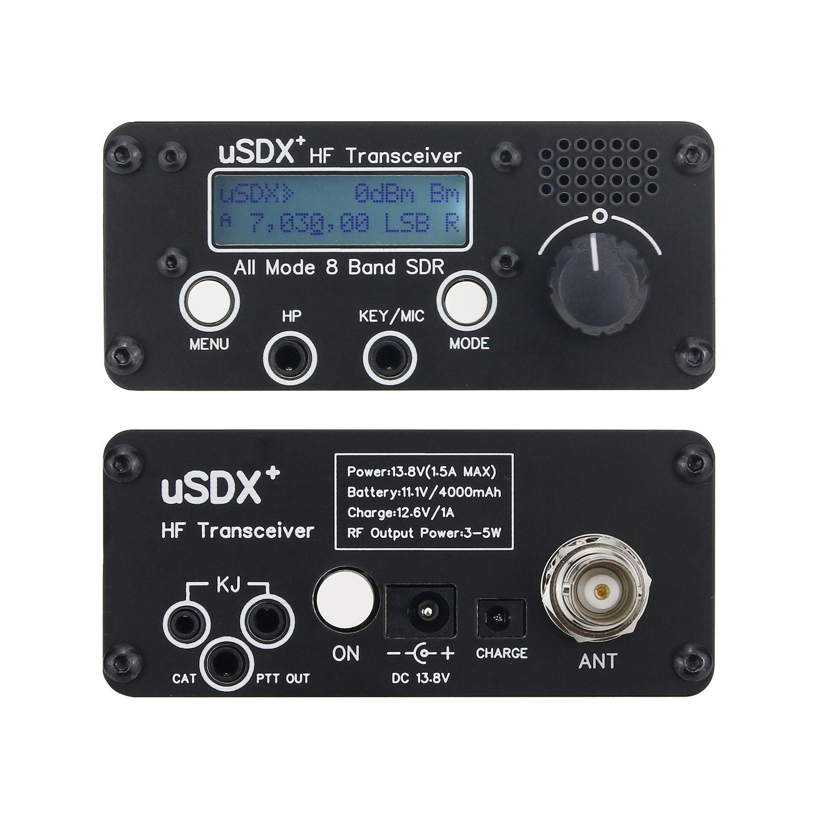 NEW USDX+ HF Transceiver HF Ham Radio QRP CW Transceiver 3W-5W All Mode 8 Band