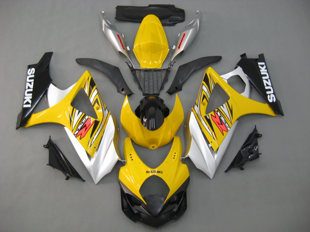 2007-2008 GSXR1000 Yellow Bodywork Fairing ABS Injection Molded Plastics Set Generic