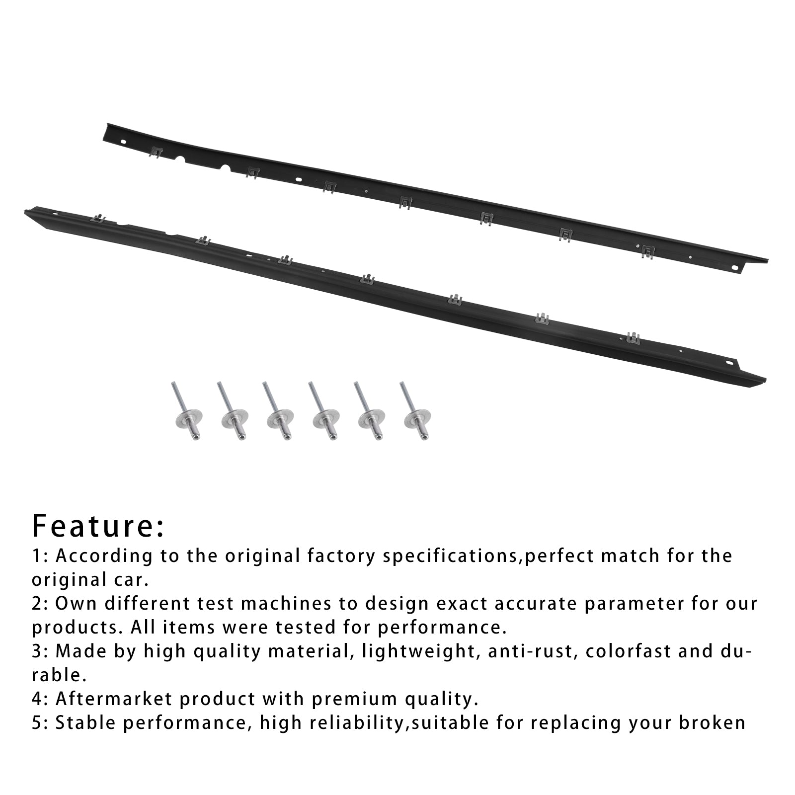 1984-1996 C4 Corvettes Conductor + Panel de puerta lateral del pasajero Sellos de ventana exterior